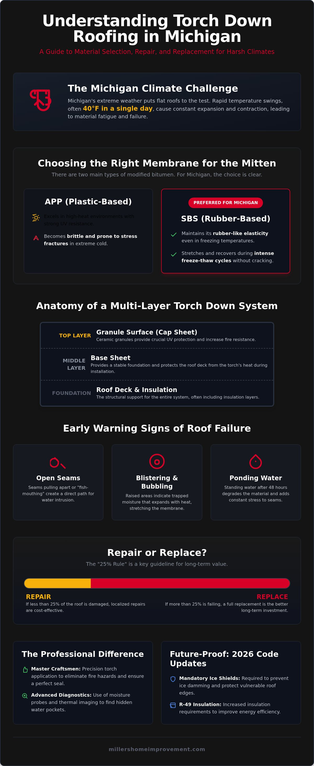 Torch down roof repair Michigan