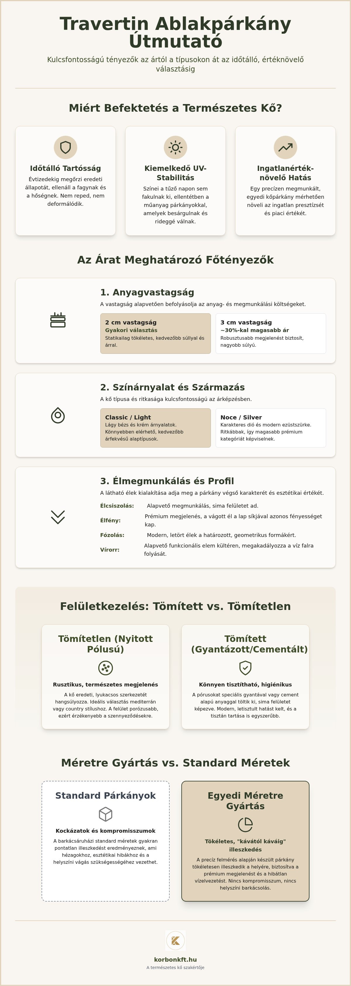 Travertin ablakpárkány ár