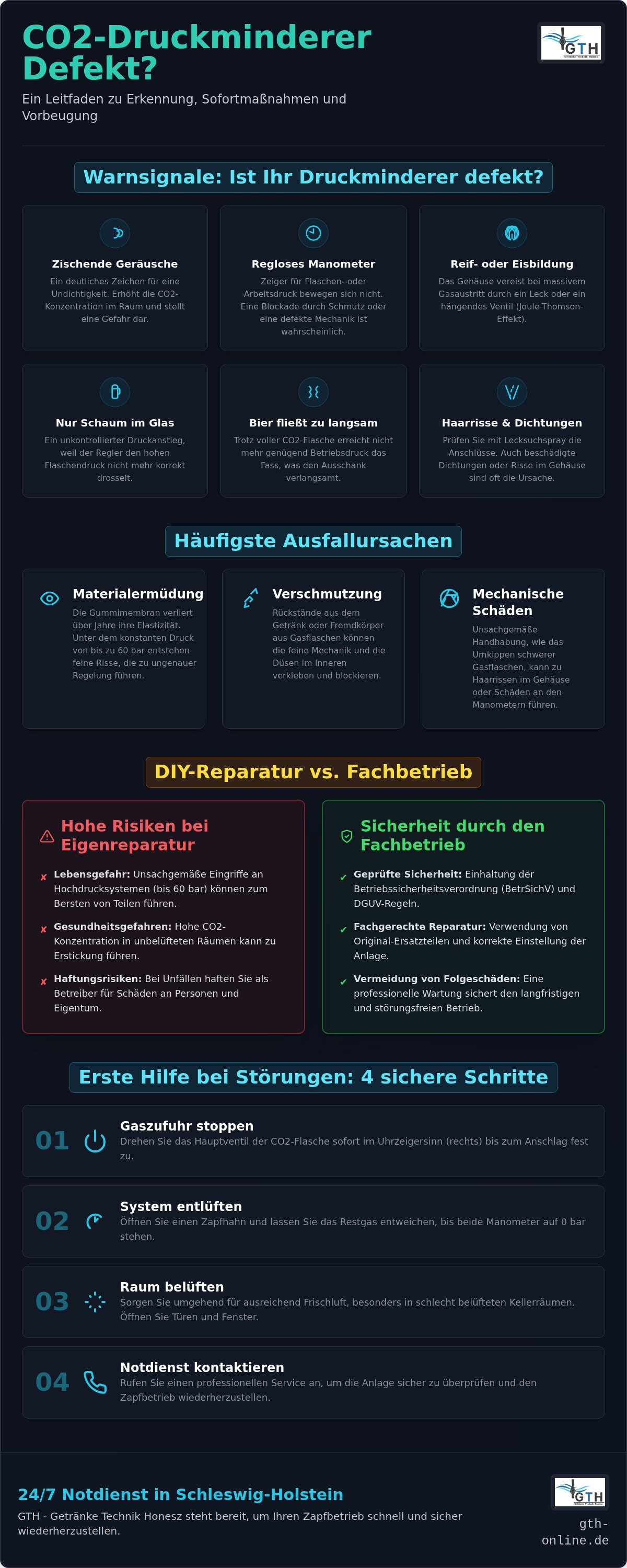 CO2 Druckminderer Schankanlage defekt