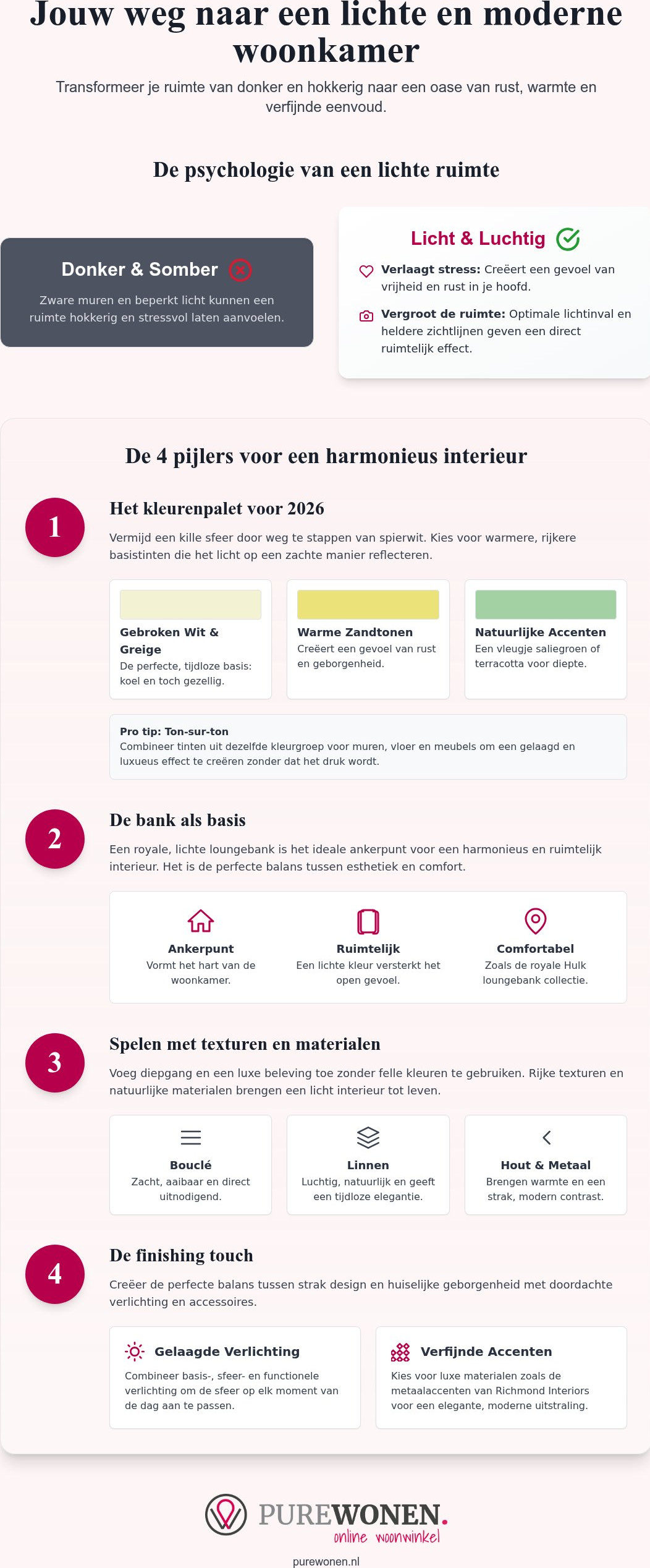 Lichte woonkamer ideeën modern