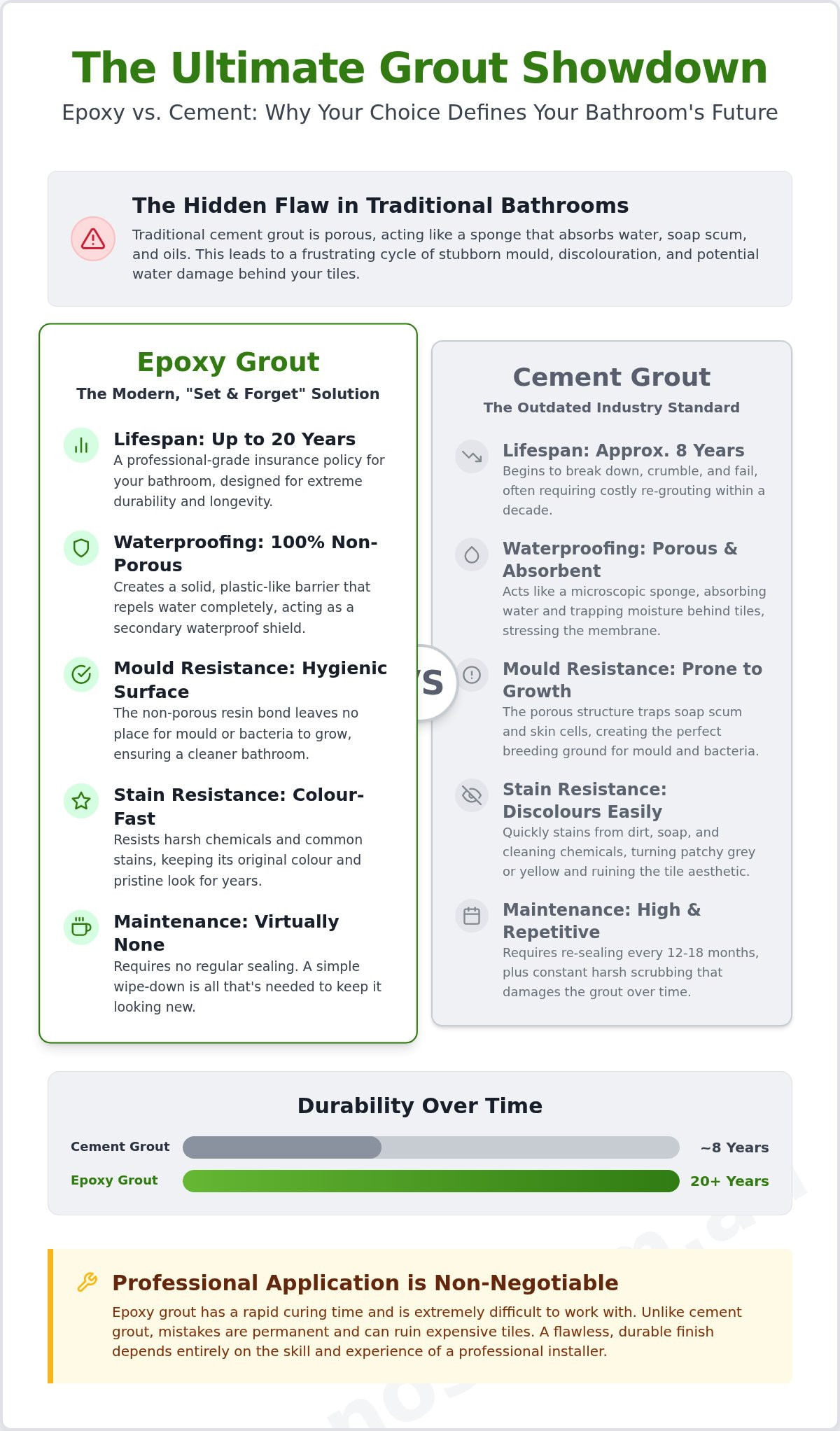 Benefits of epoxy grout in bathrooms