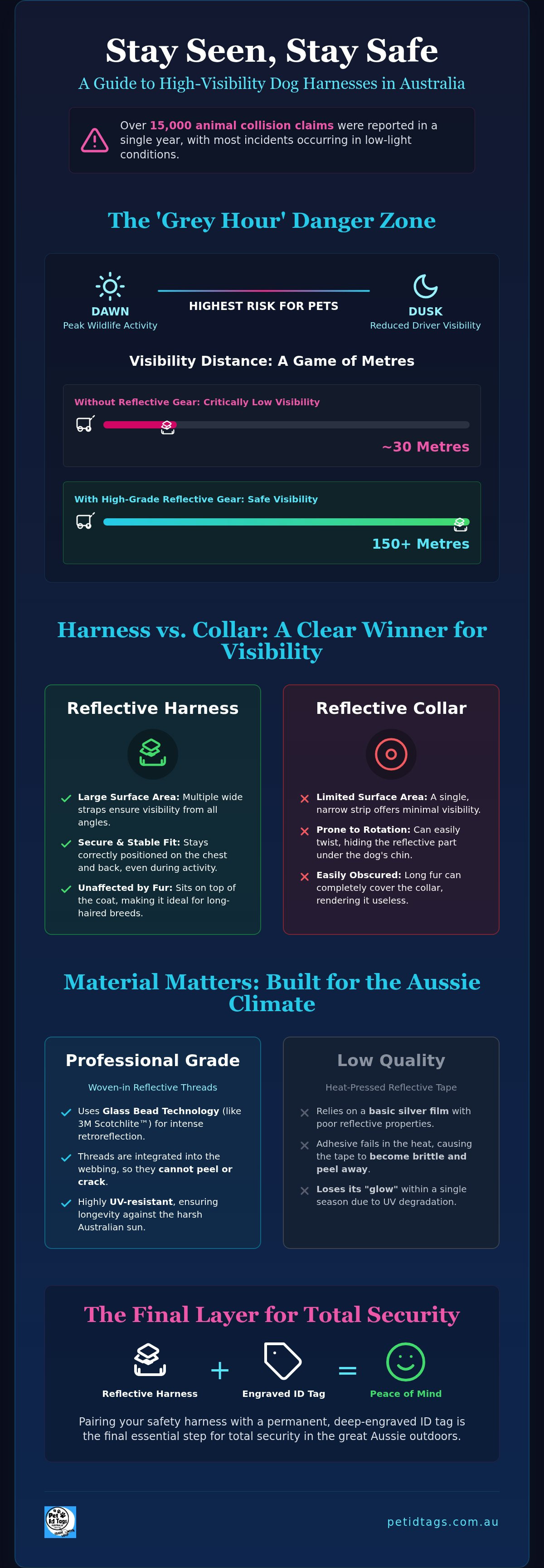 Reflective dog harnesses australia