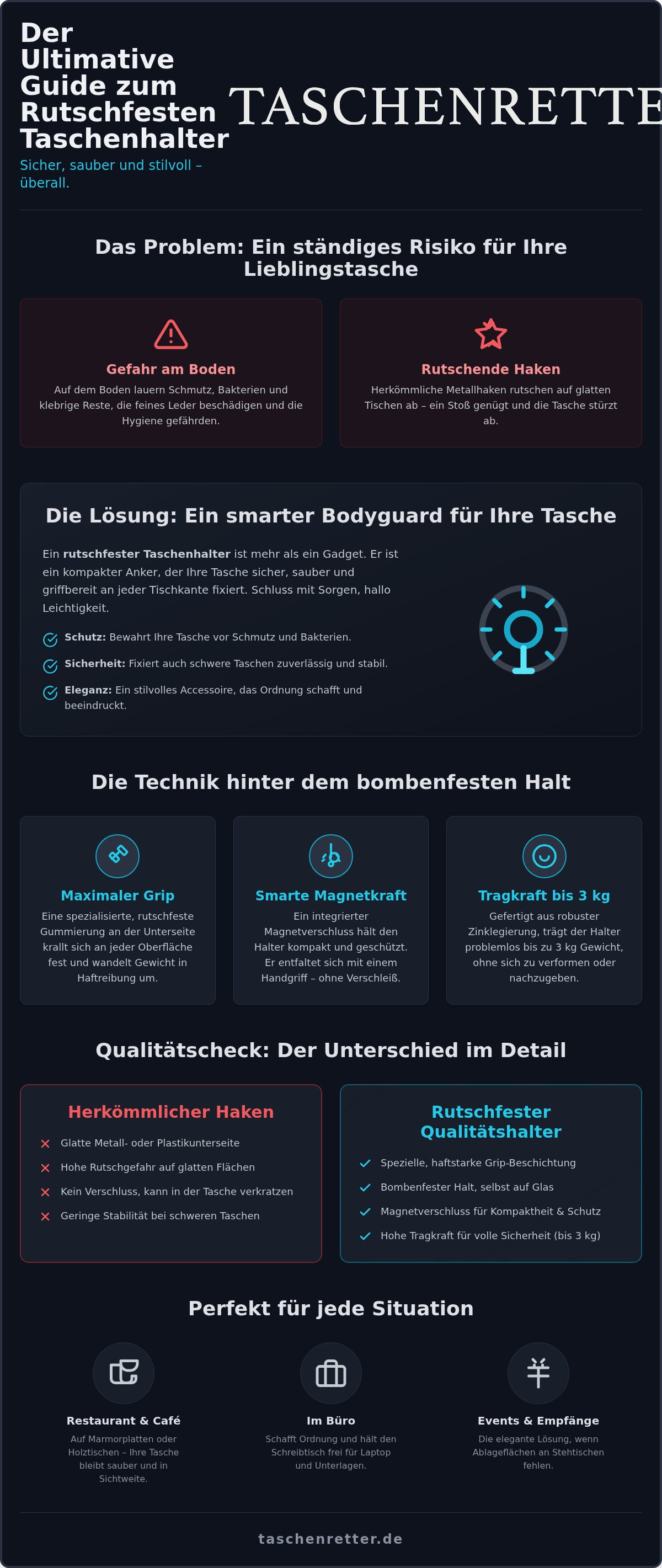 Rutschfester Taschenhalter