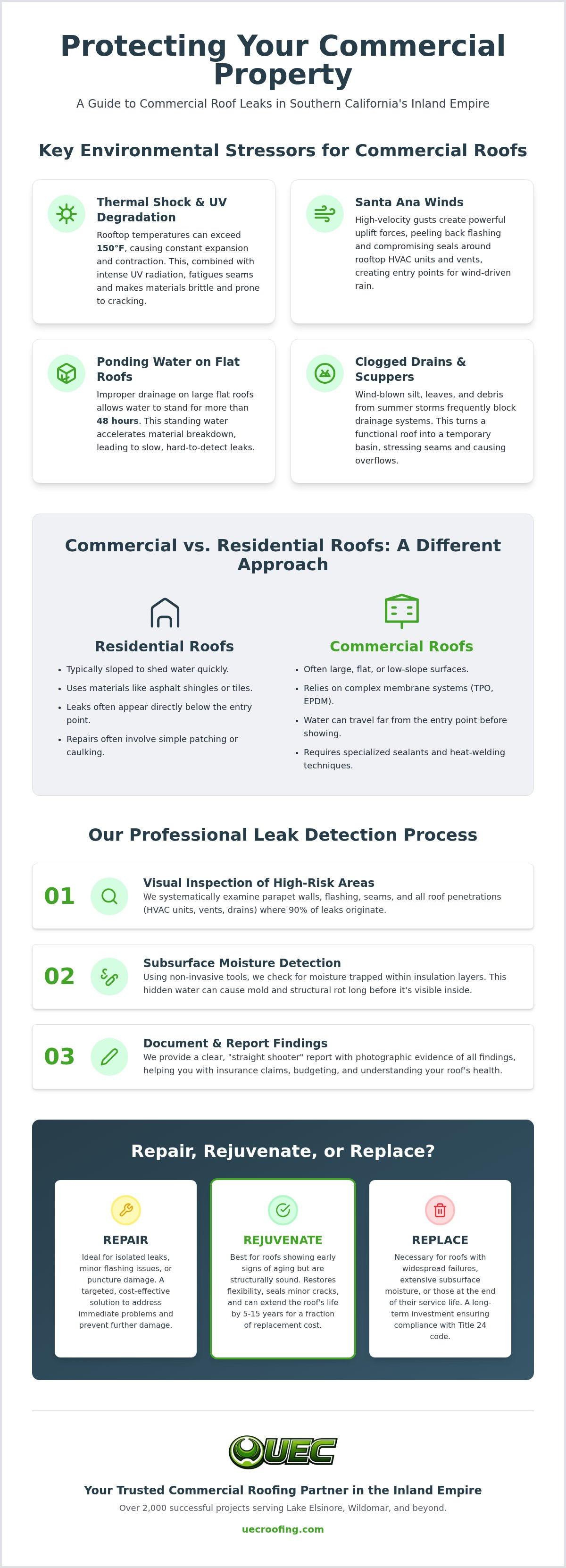 Commercial roof leak repair Wildomar
