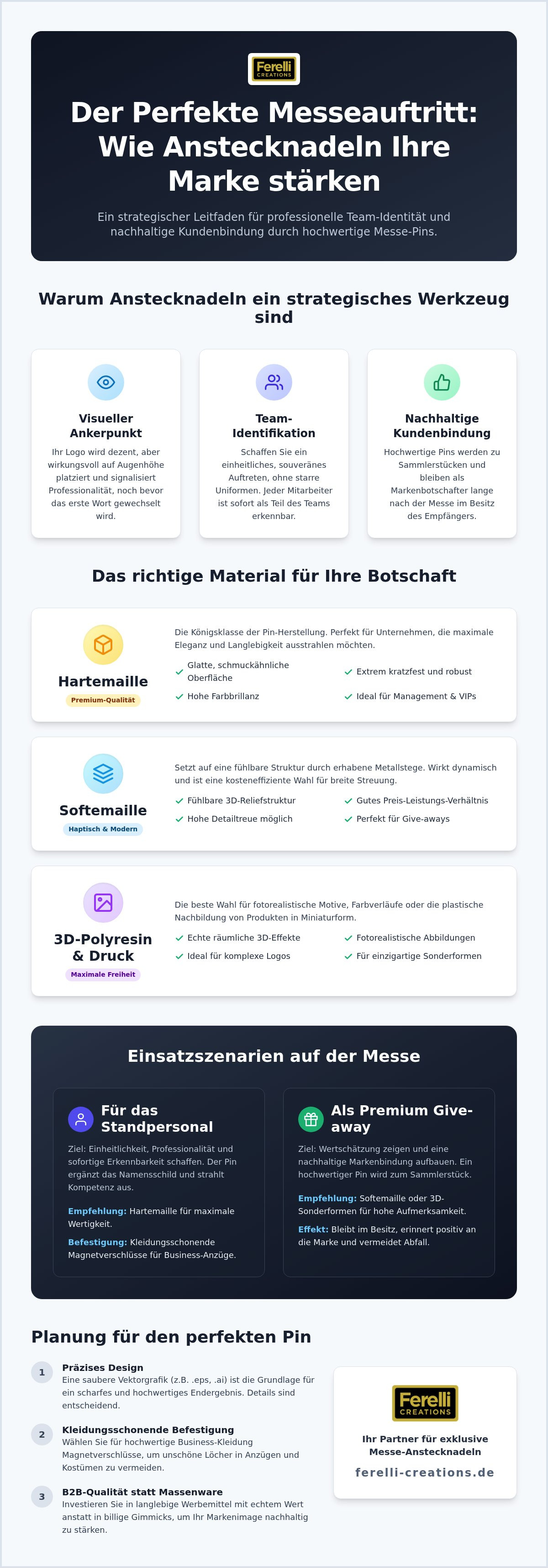 Anstecknadeln für Messen