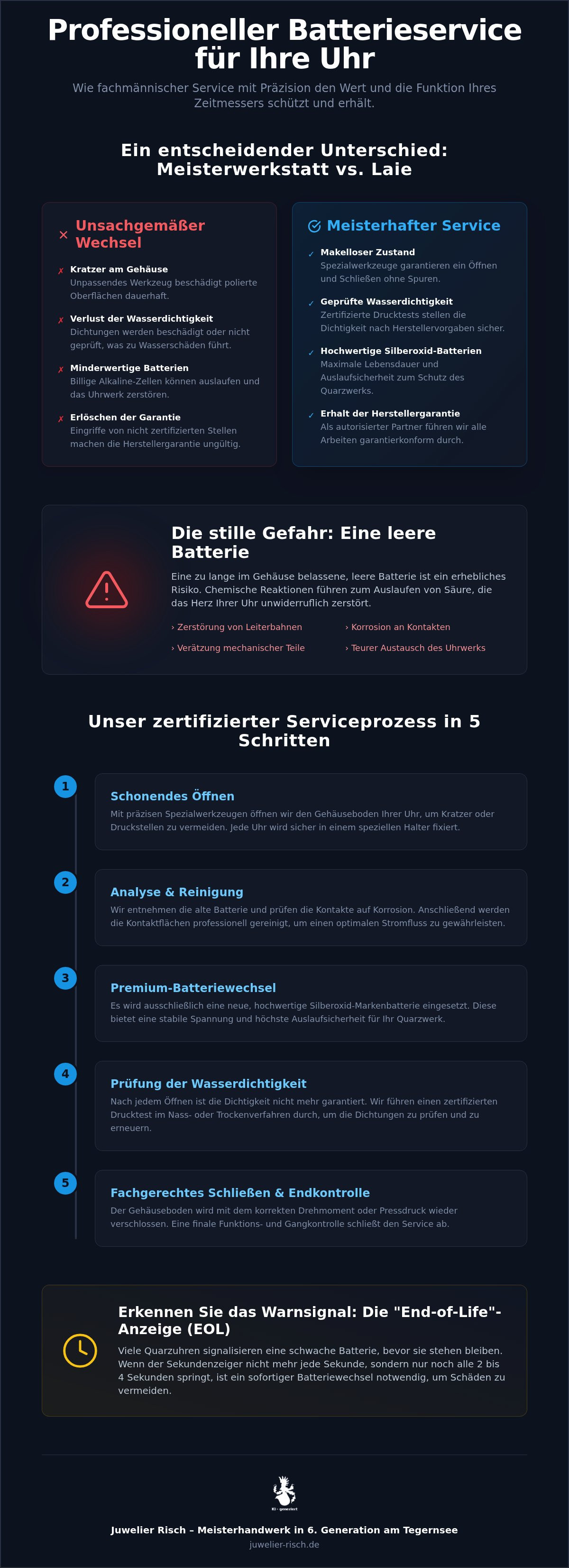Batterieservice Armbanduhr