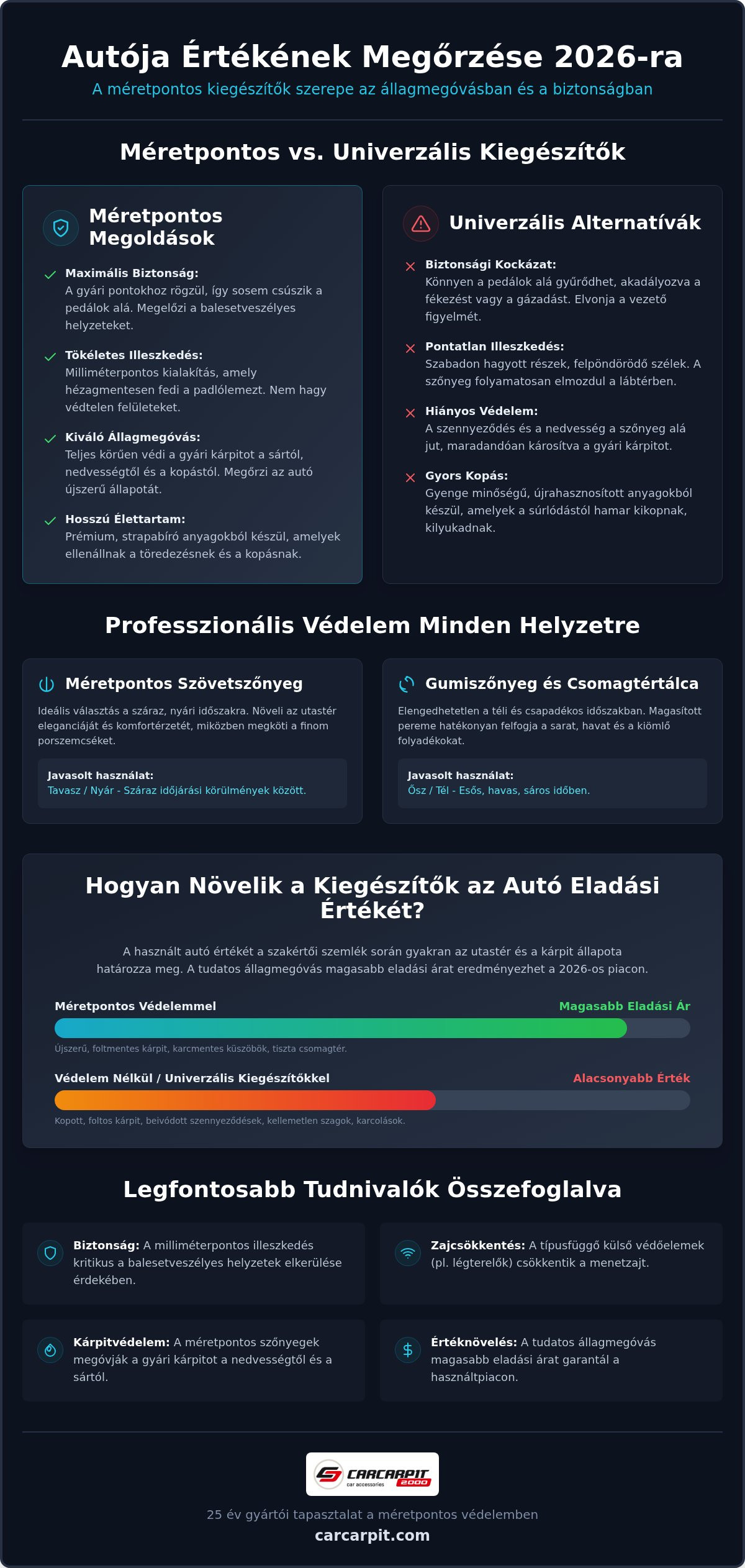 Méretpontos autós kiegészítők