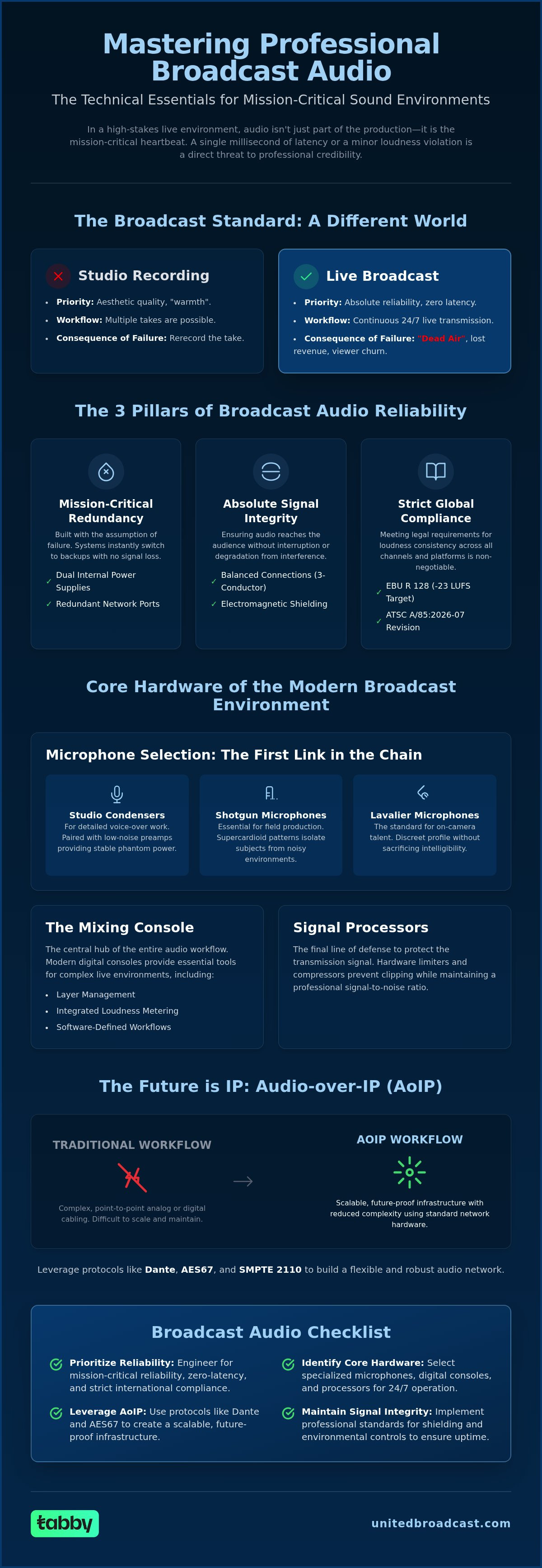 Professional audio equipment for broadcast