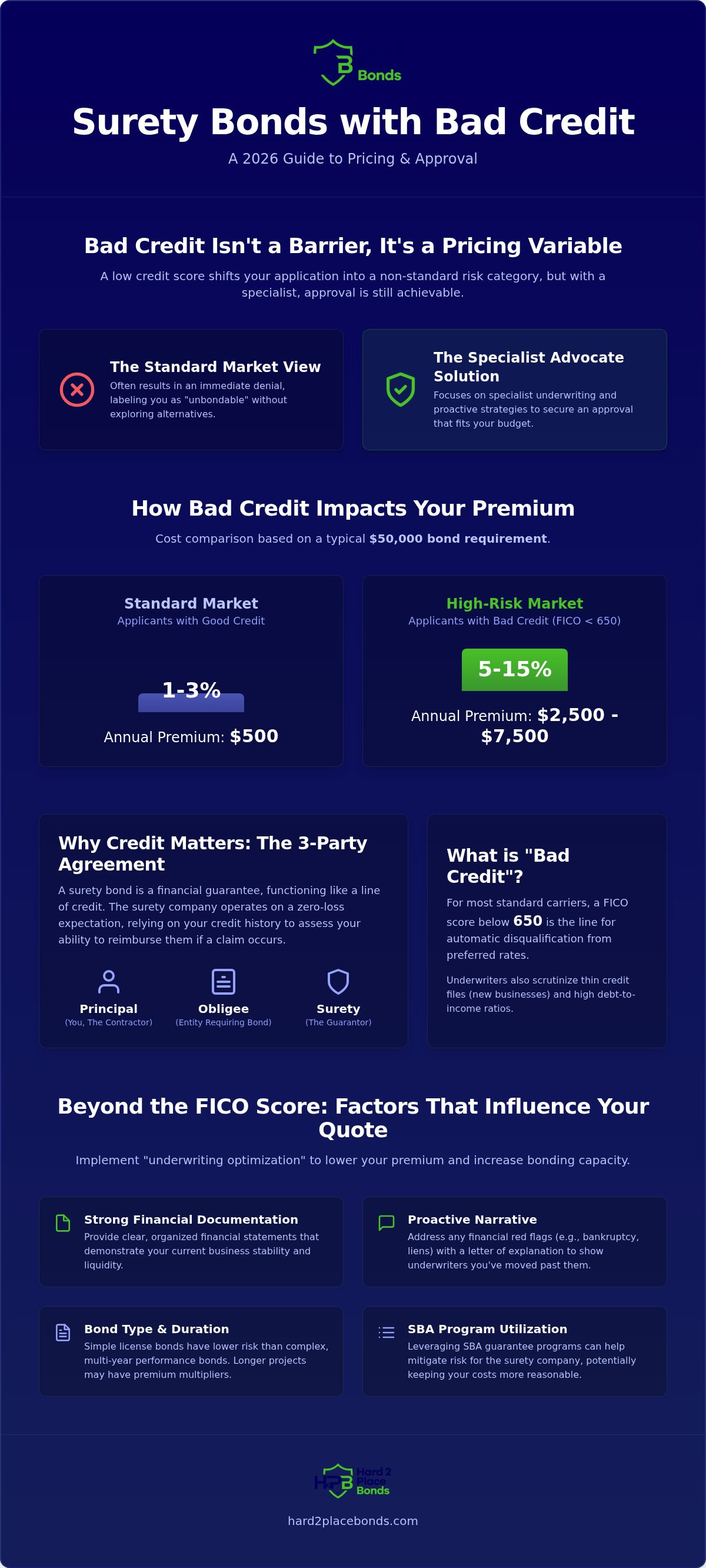 Surety bond cost with bad credit
