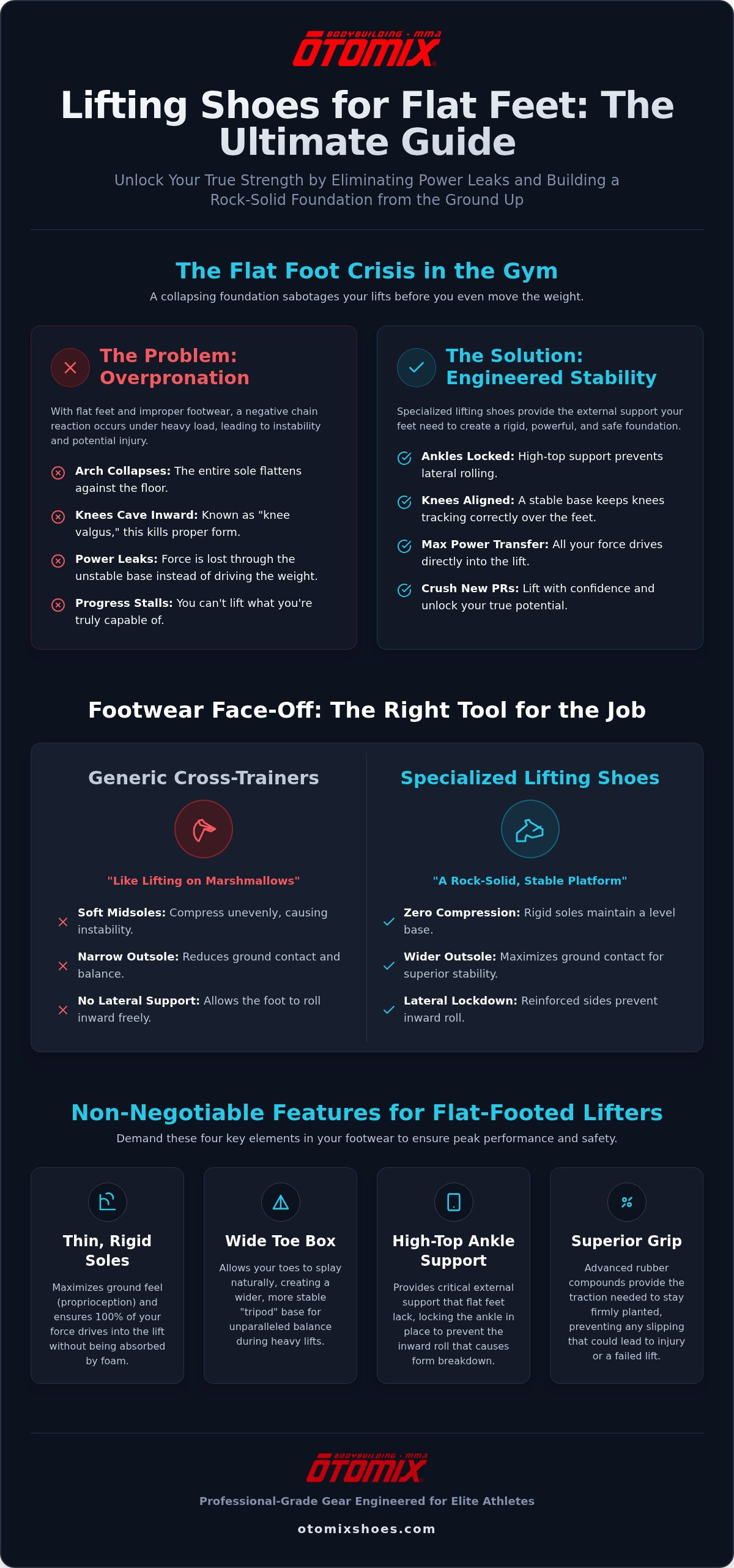 Lifting shoes for flat feet