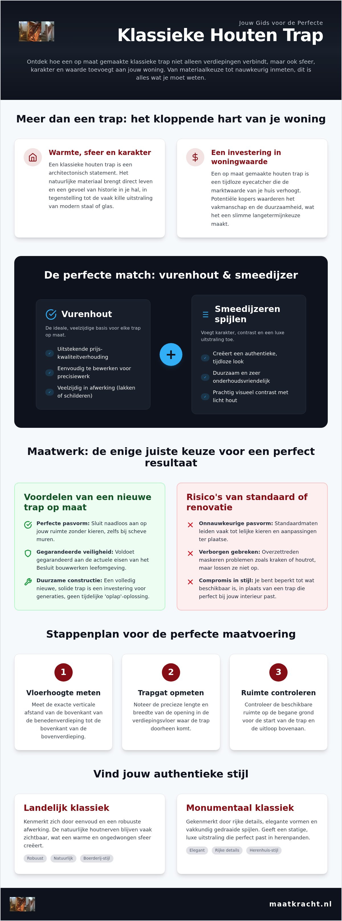 Klassieke houten trap