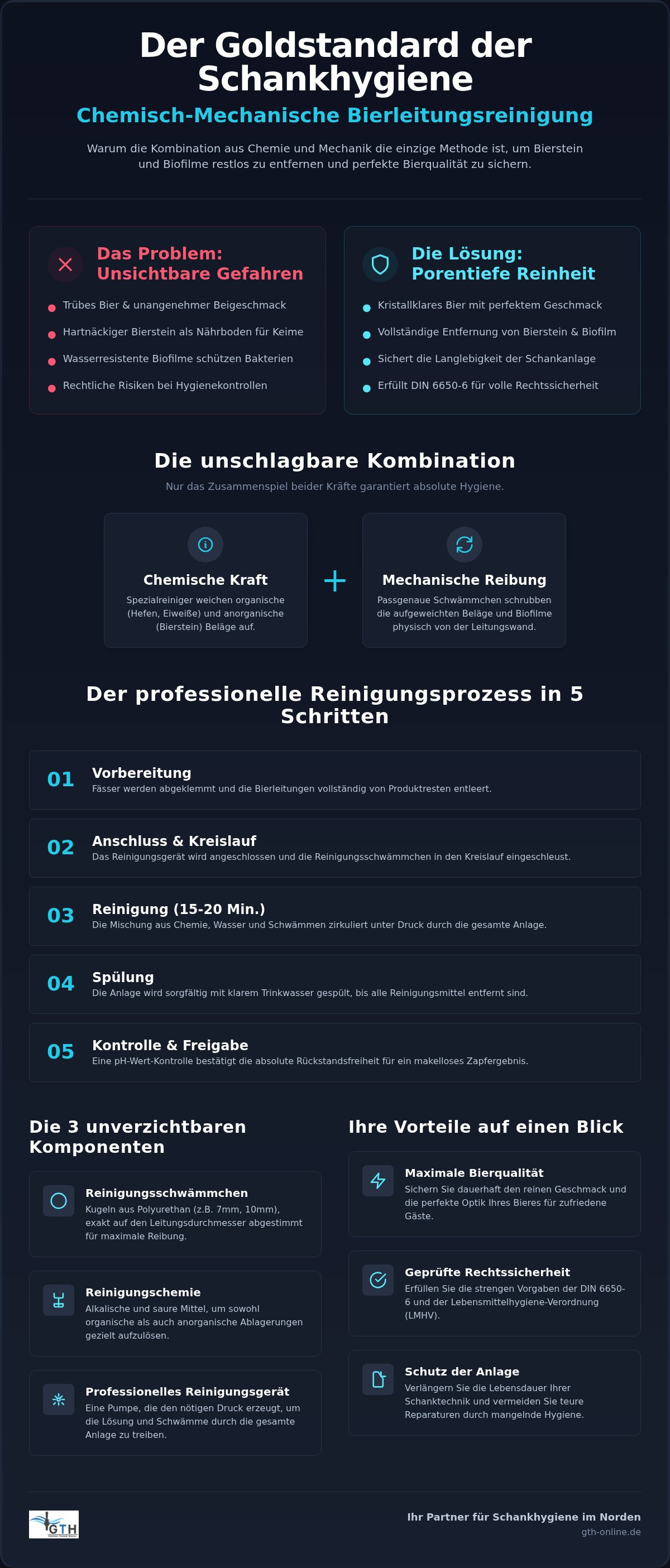 Bierleitung chemisch mechanische Reinigung