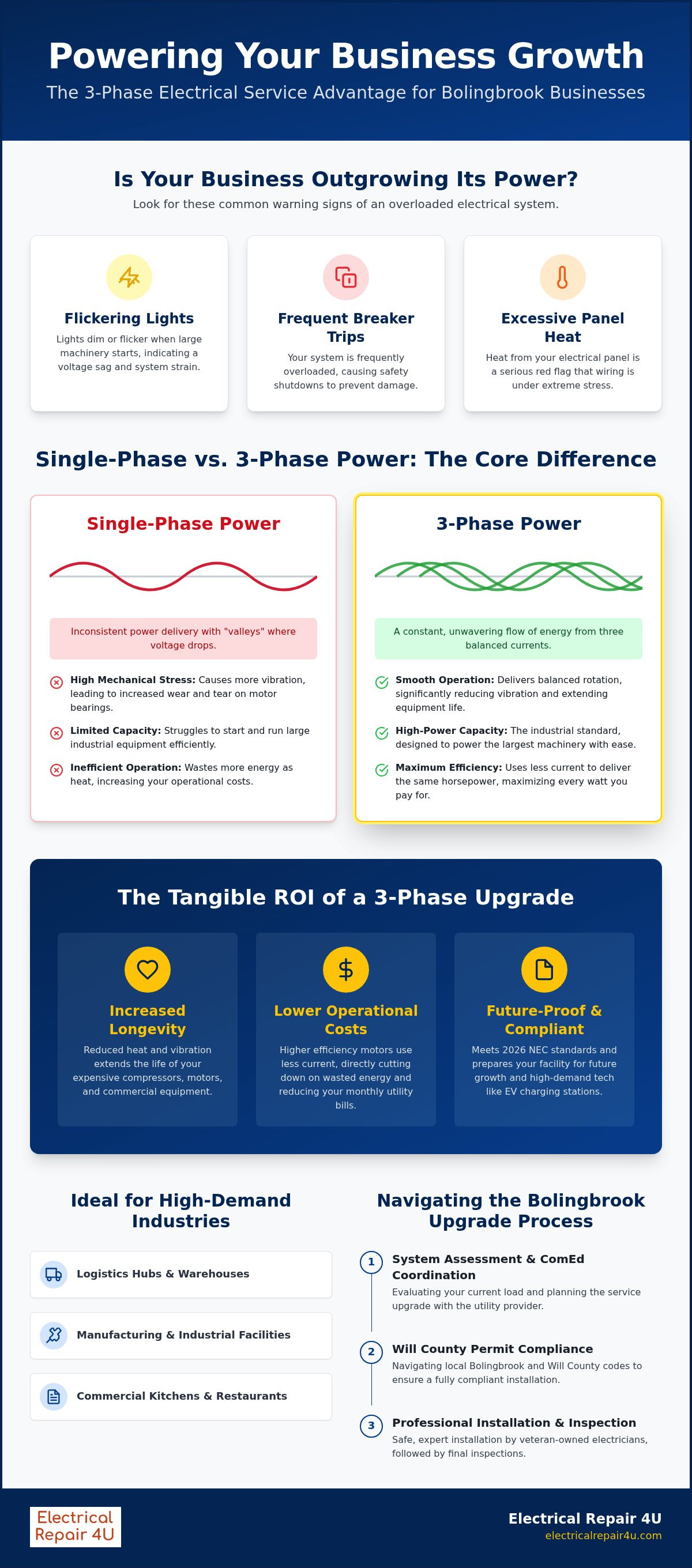 3 phase electrical service for business Bolingbrook