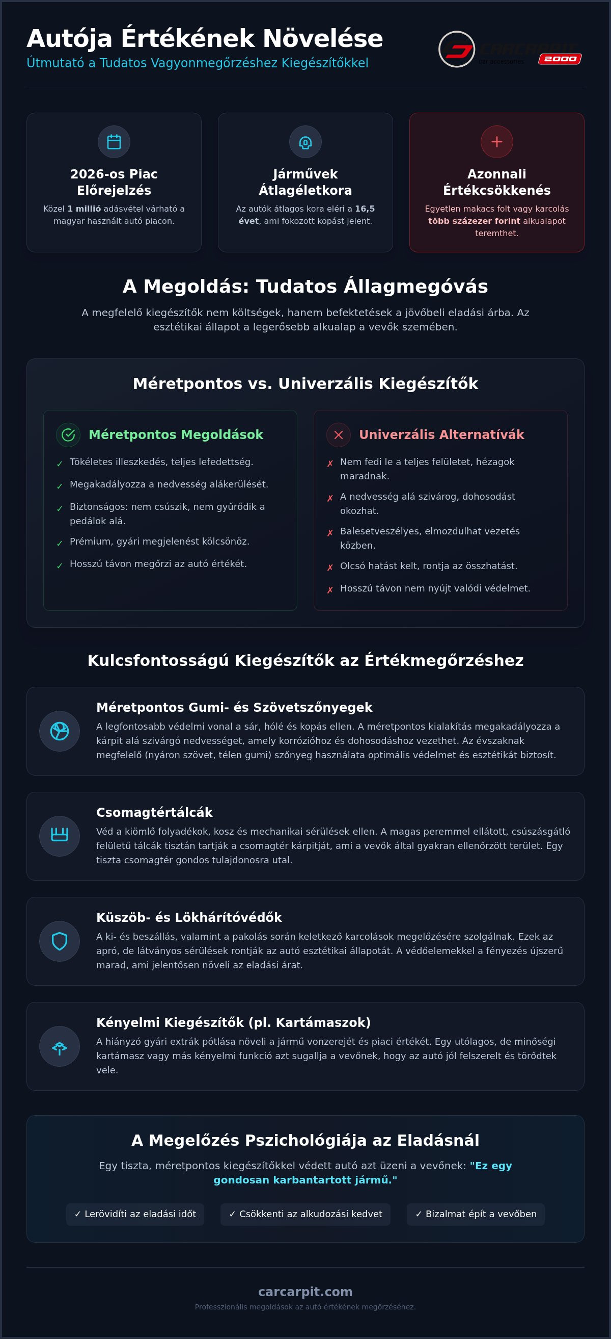 Autó értékének növelése kiegészítőkkel