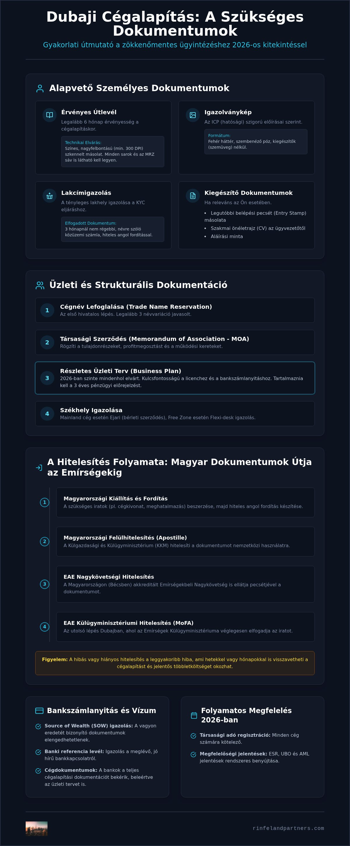 Dubaji cégalapításhoz szükséges dokumentumok