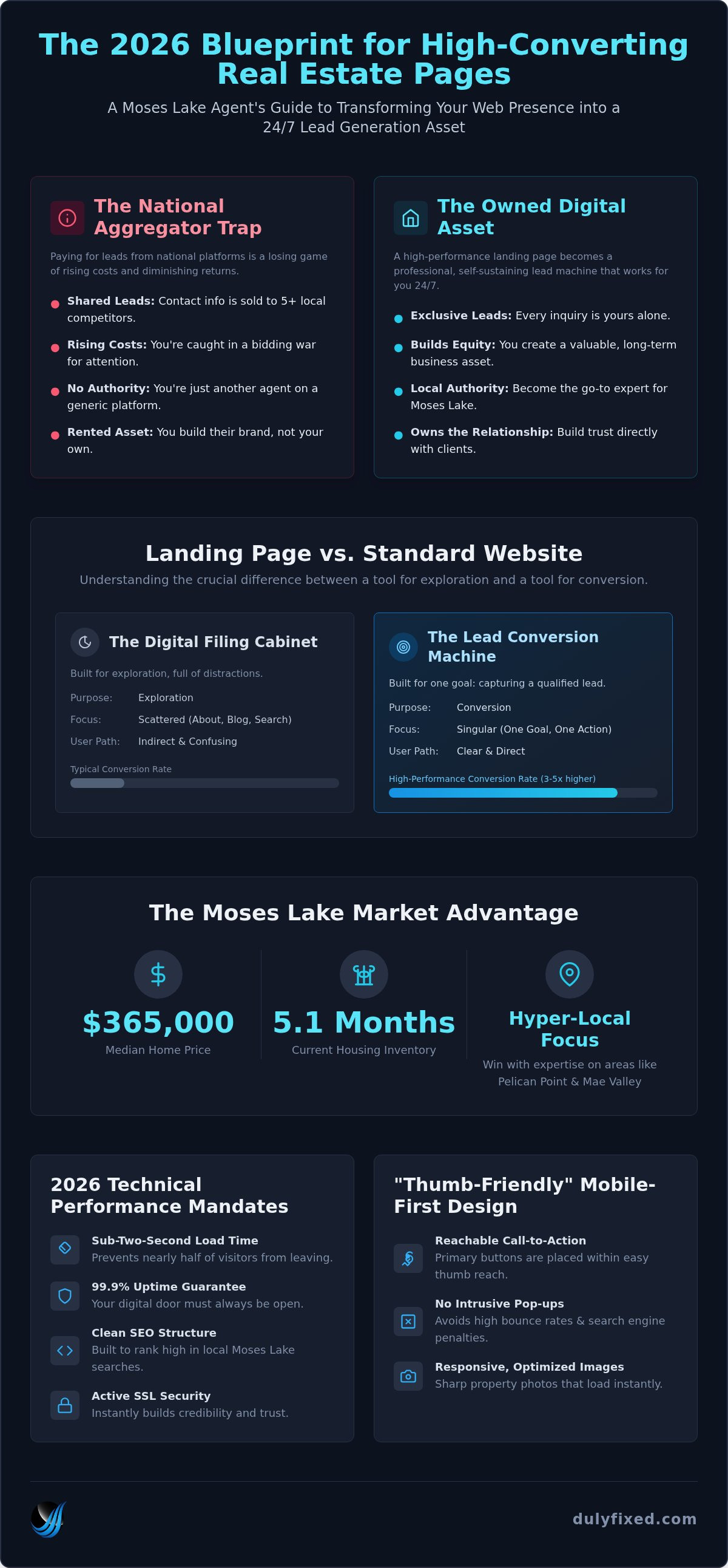 Real estate landing pages moses lake
