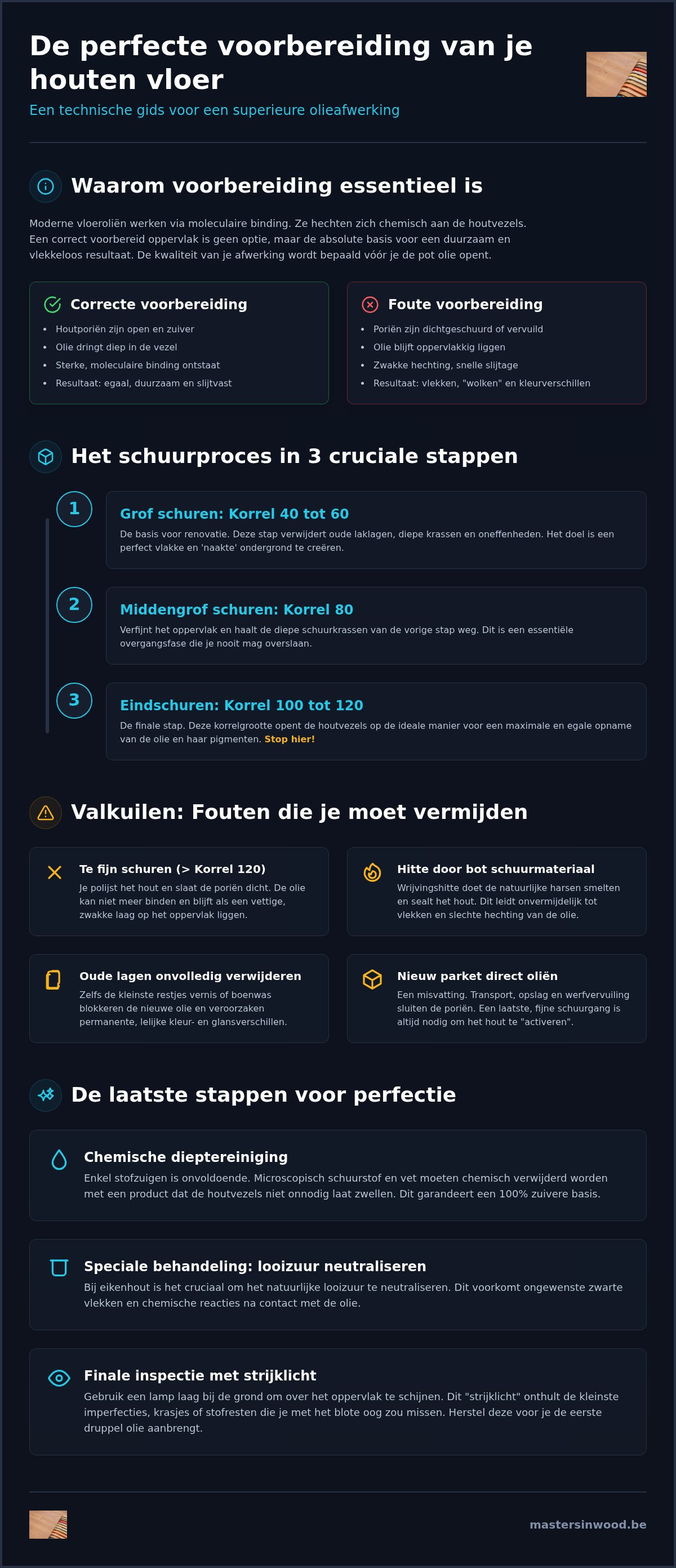 Houten vloer voorbereiden voor olie