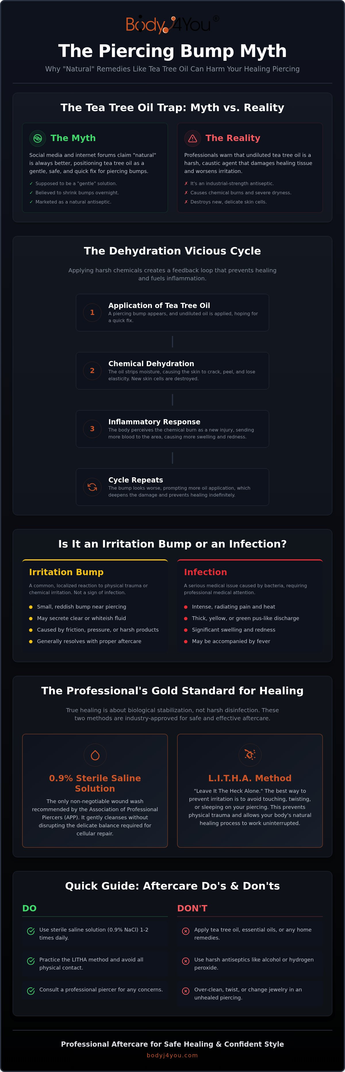 Tea tree oil for piercing bumps myth