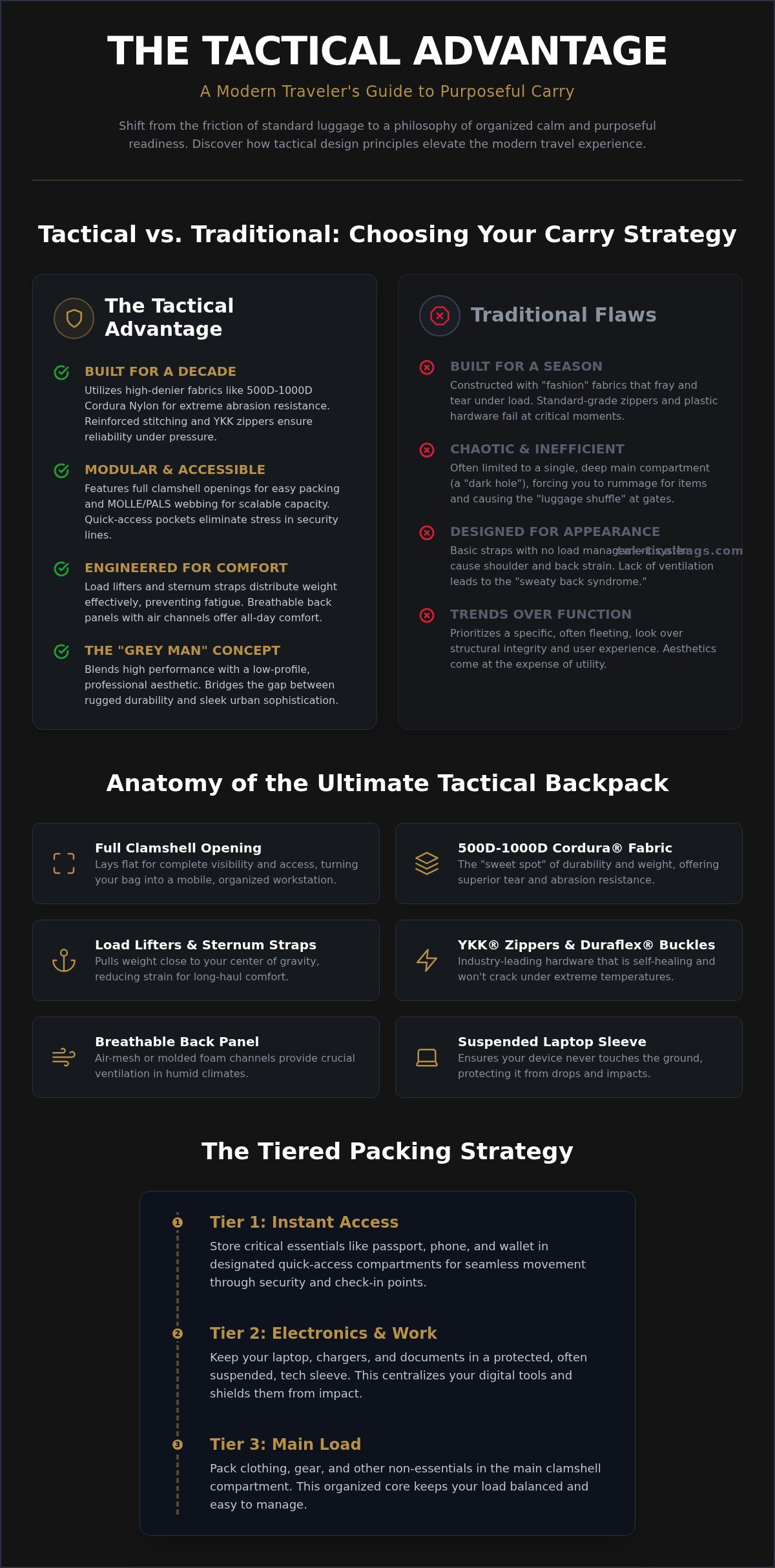 Tactical travel backpack