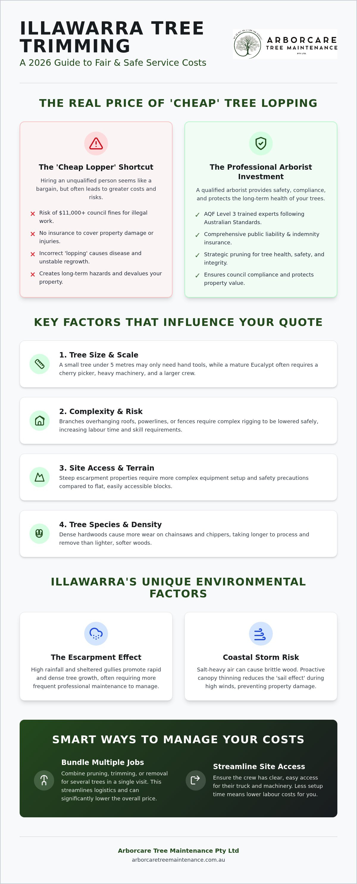 Tree trimming cost Illawarra