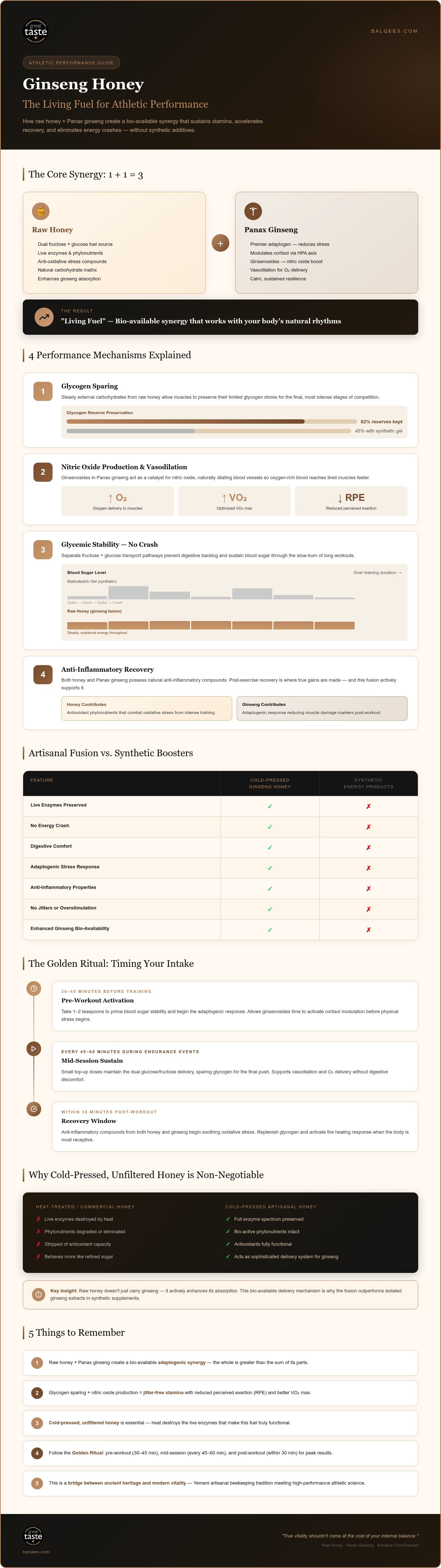Ginseng honey for athletic performance