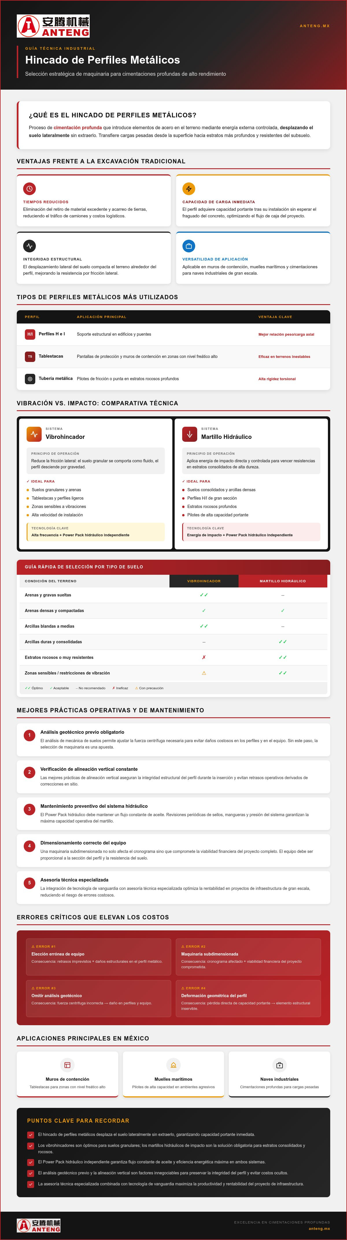 Hincado de perfiles metálicos maquinaria