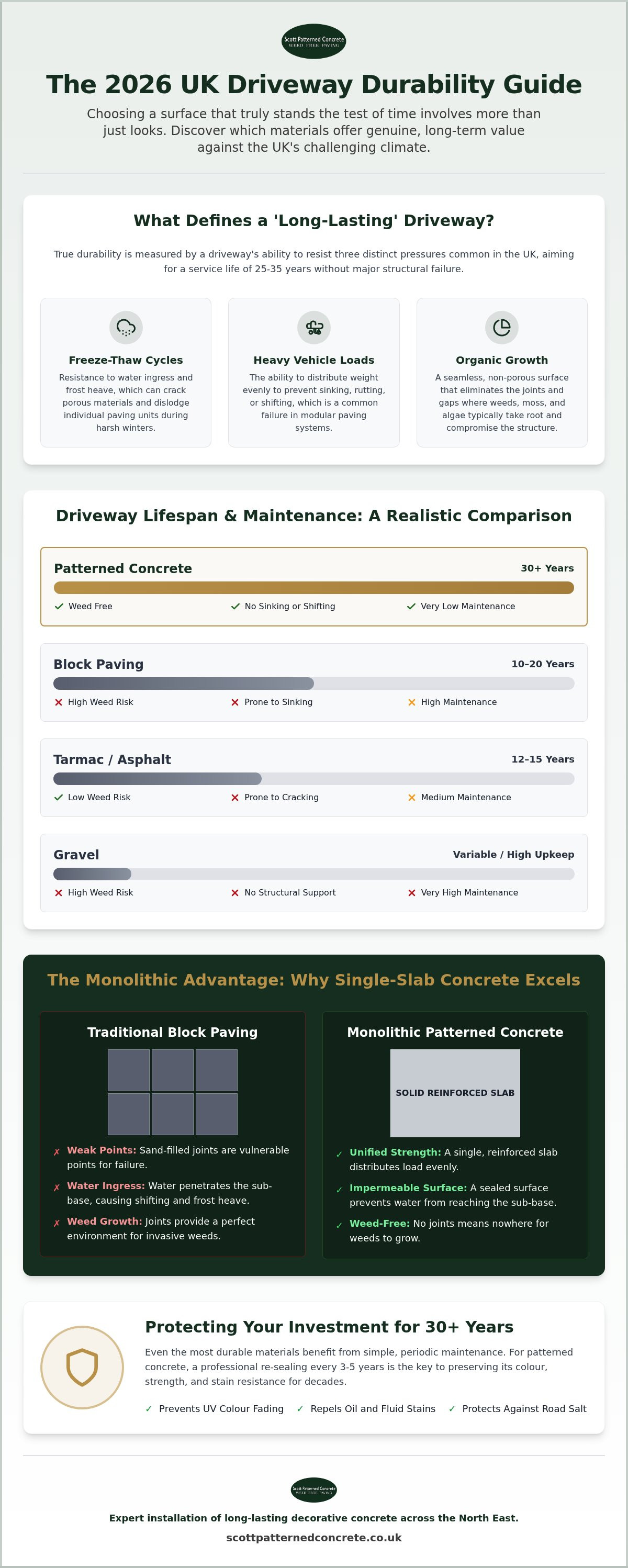 Long lasting driveway materials