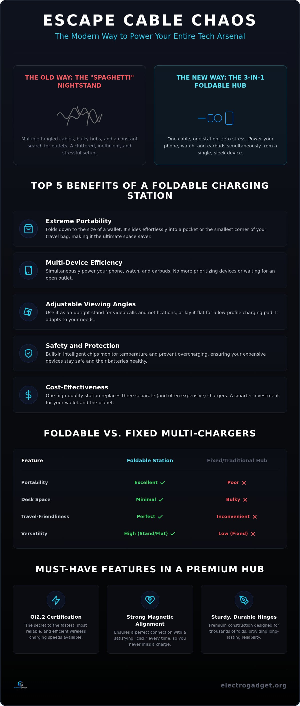 Benefits of a foldable charging station