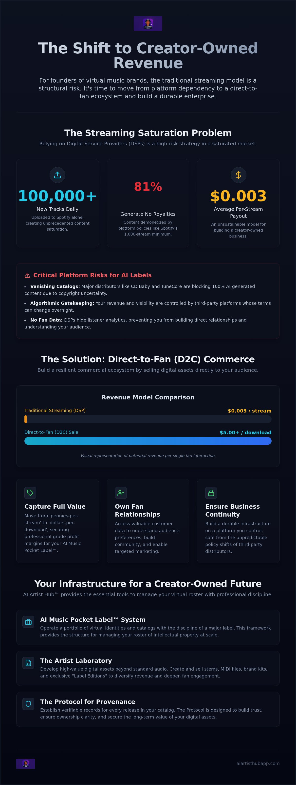 Direct to fan revenue model for AI labels