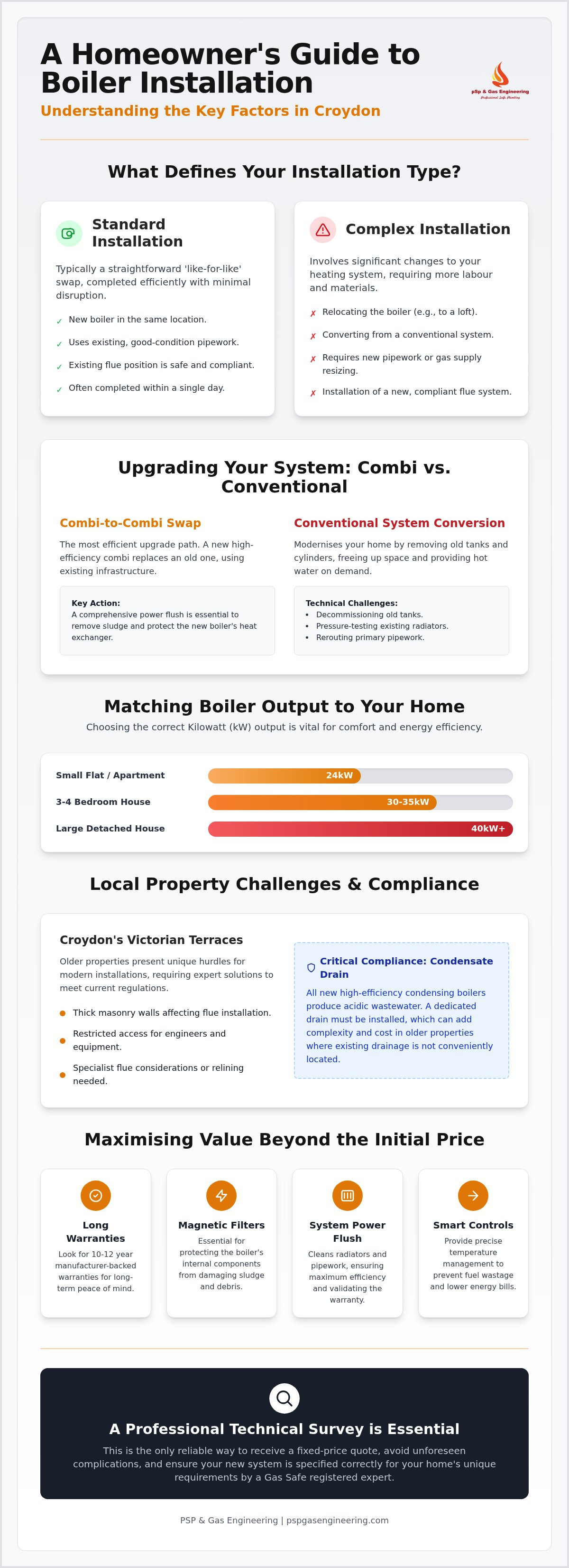Boiler installation cost Croydon