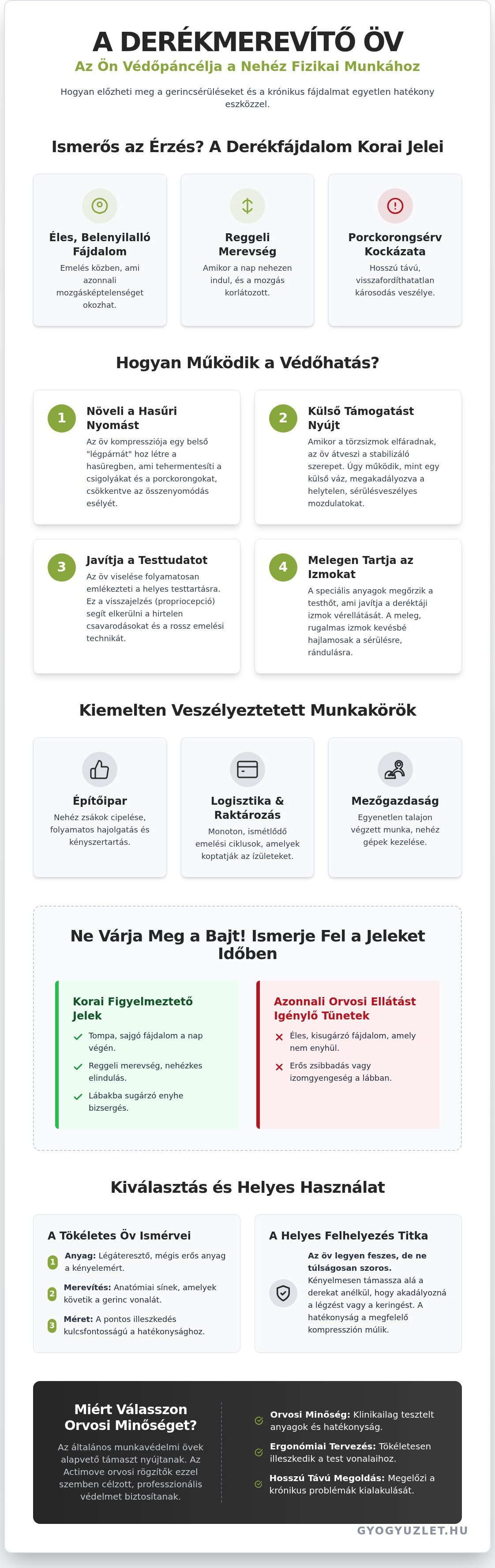 Derékmerevítő öv nehéz fizikai munkához
