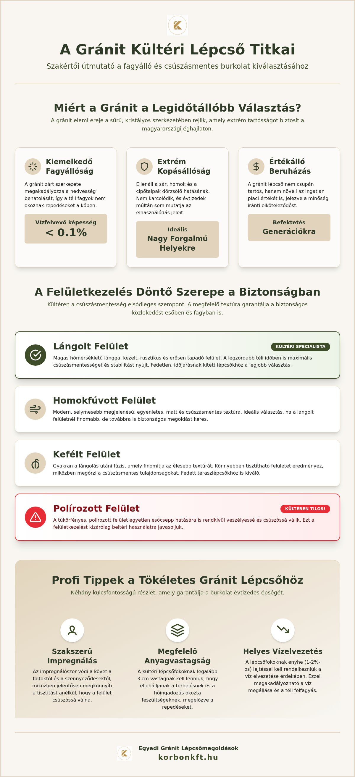 Gránit kültéri lépcső