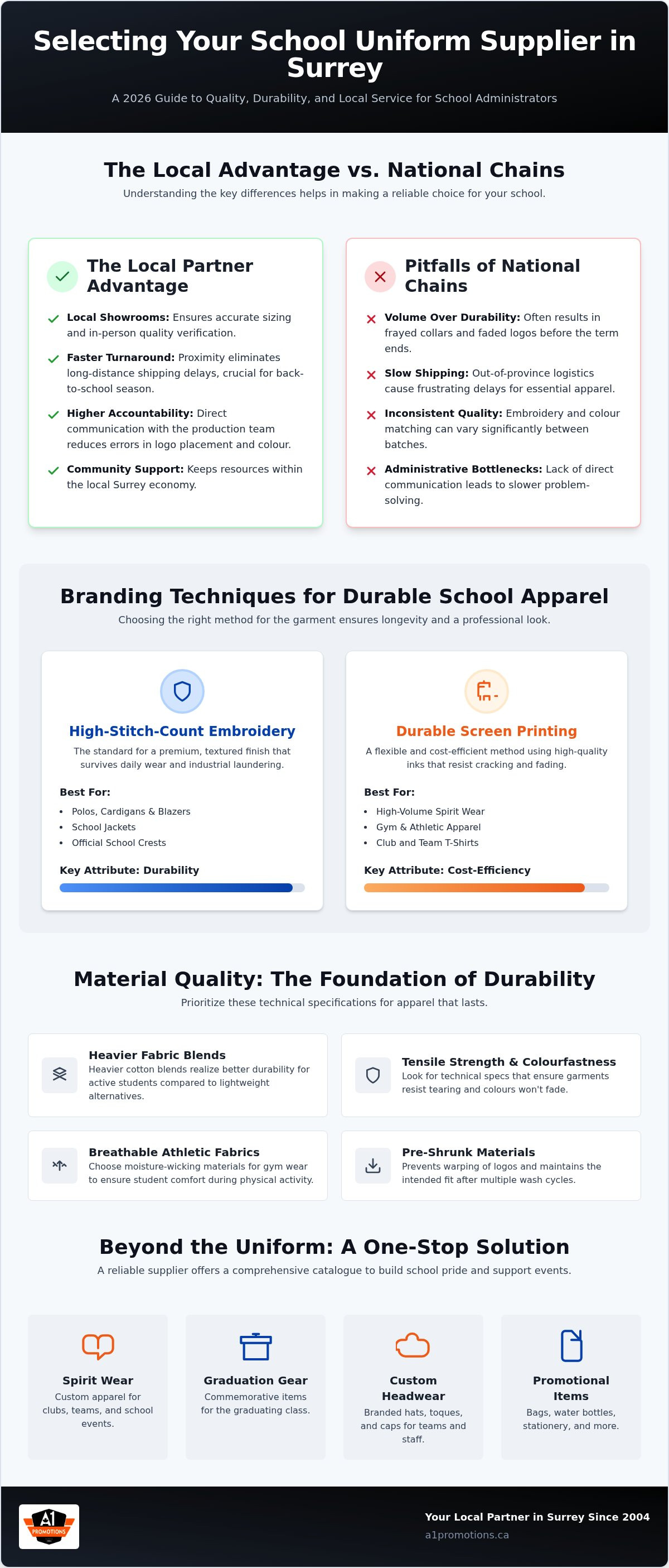 School uniform supplier Surrey