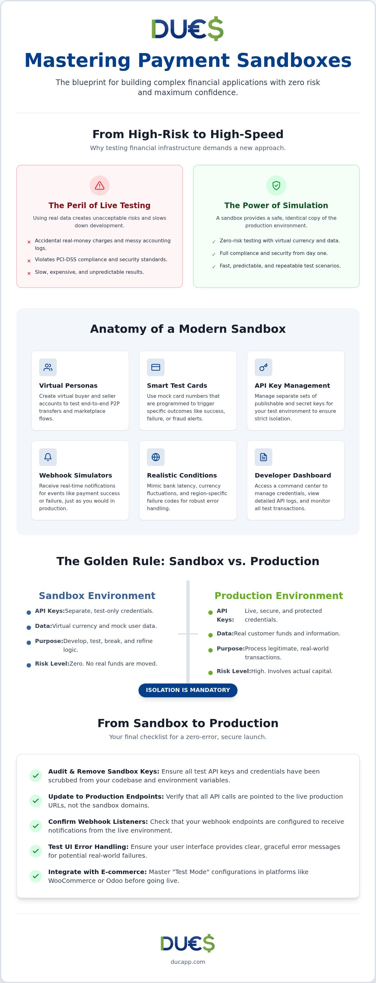 Developer sandbox for payments