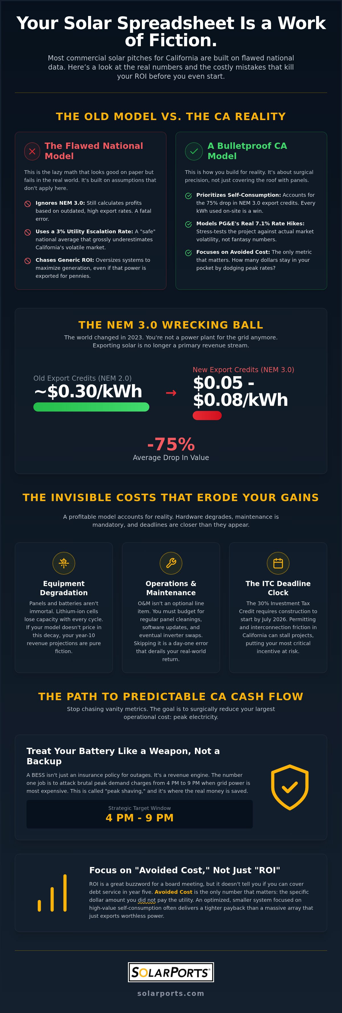 Commercial solar financial modeling mistakes