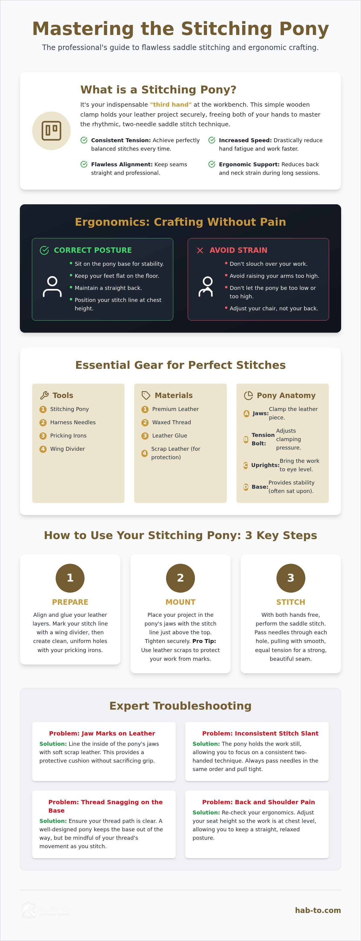 How to use a stitching pony