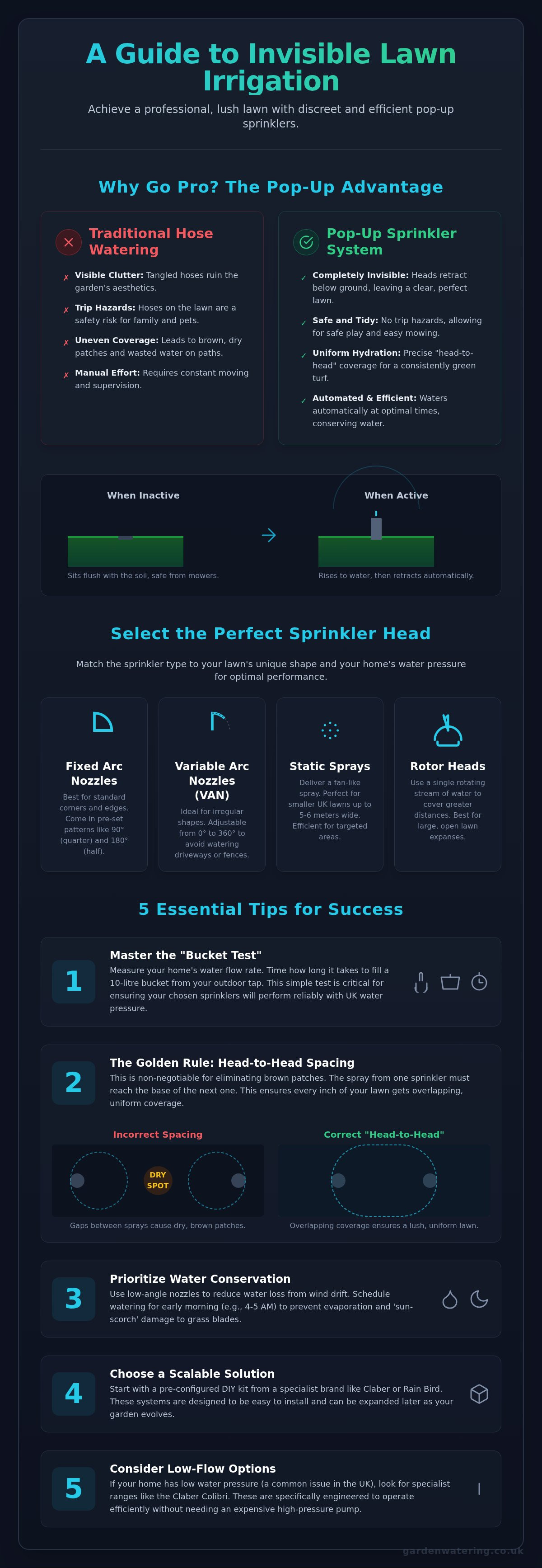 Lawn pop-up sprinklers | discreet & efficient lawn irrigation