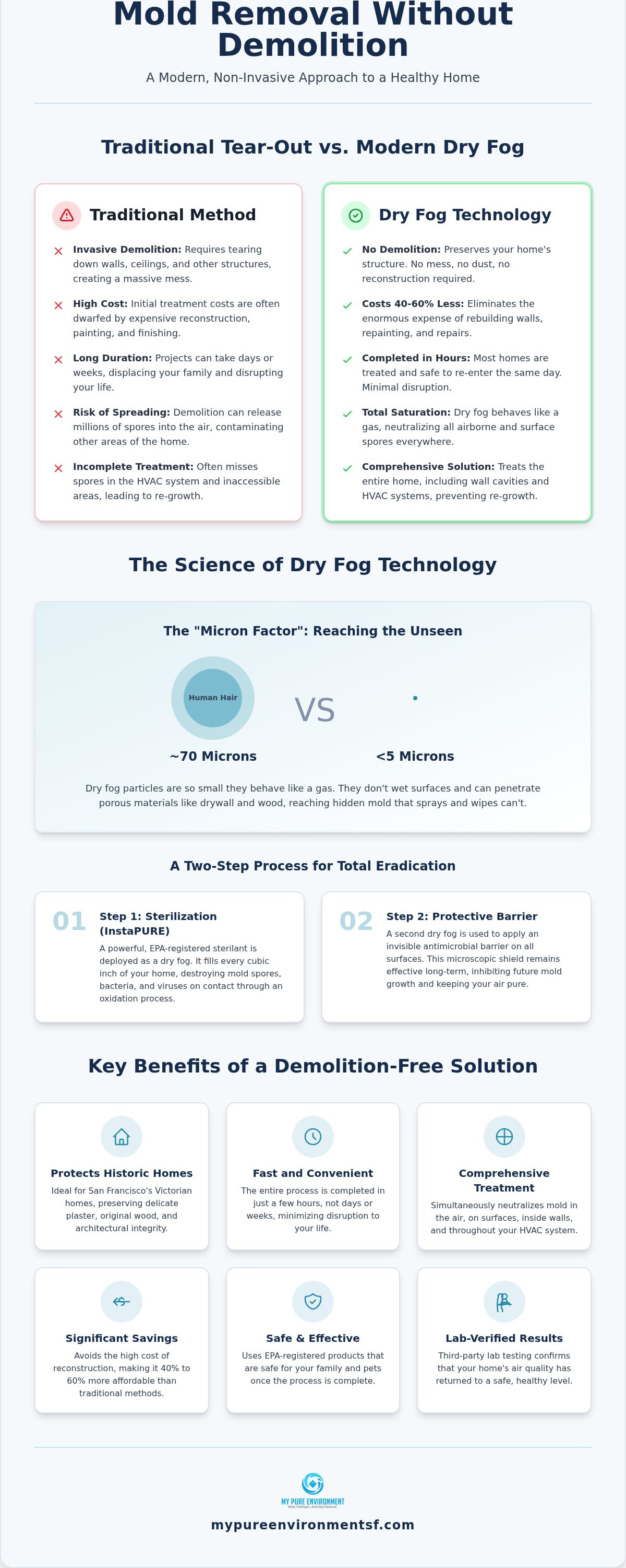 Mold removal without demolition