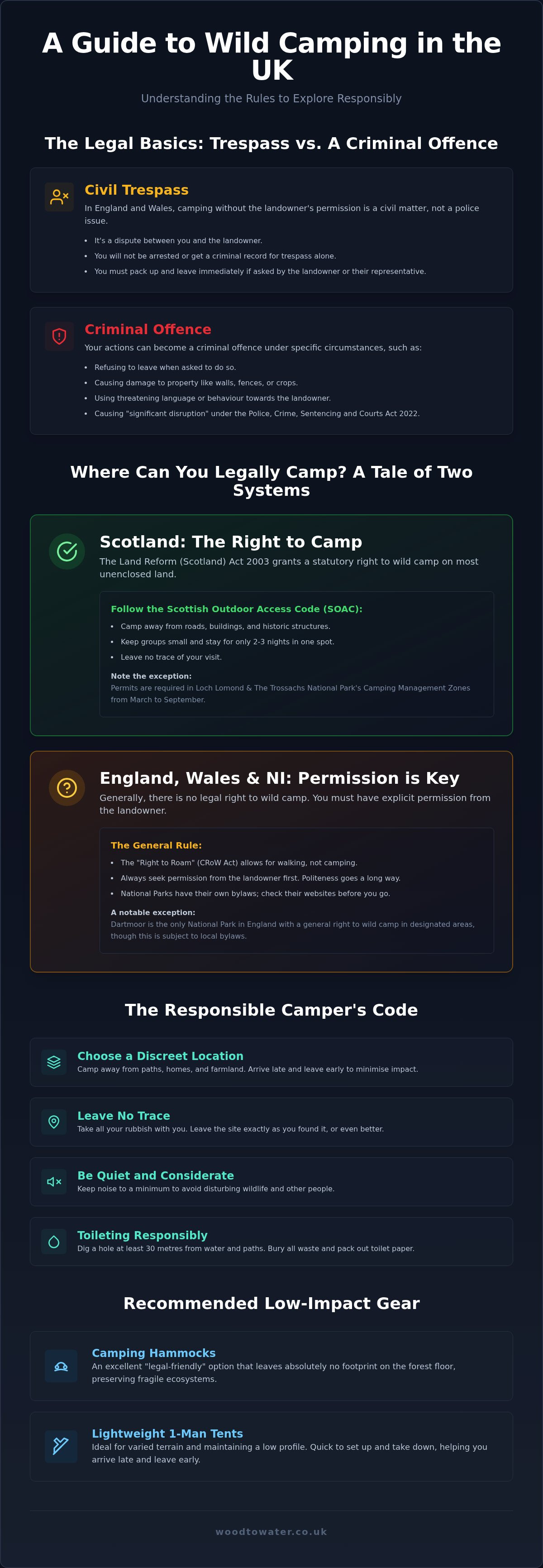 Is it illegal to wild camp in the UK?