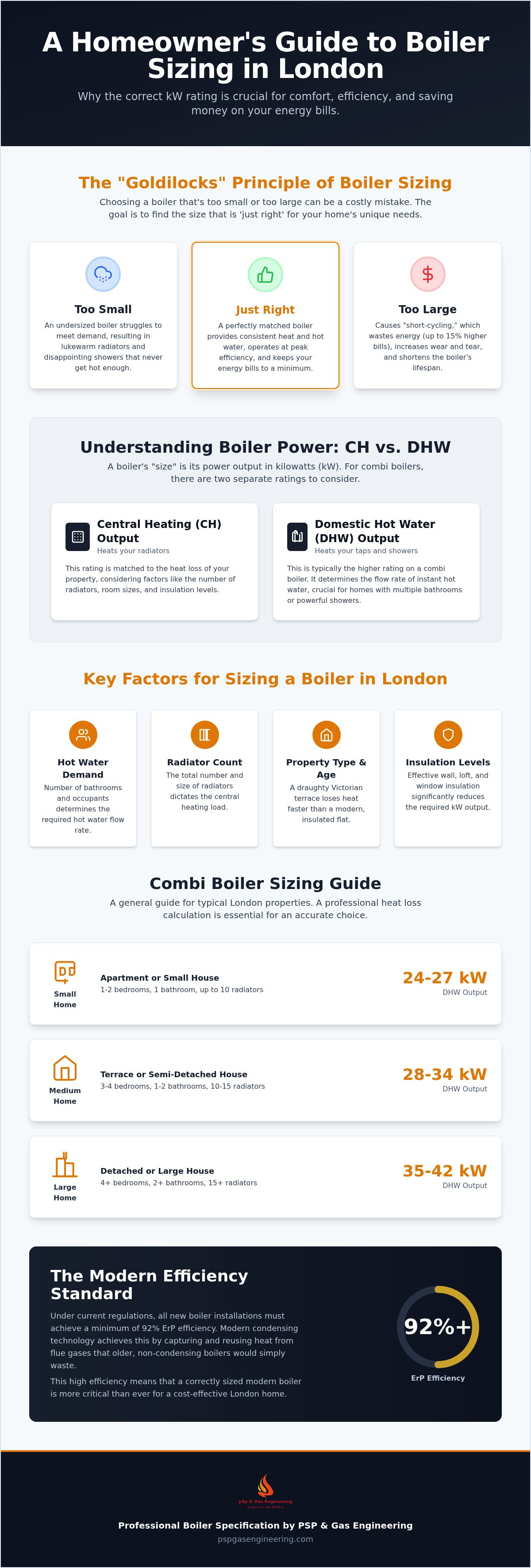 Boiler sizing guide London