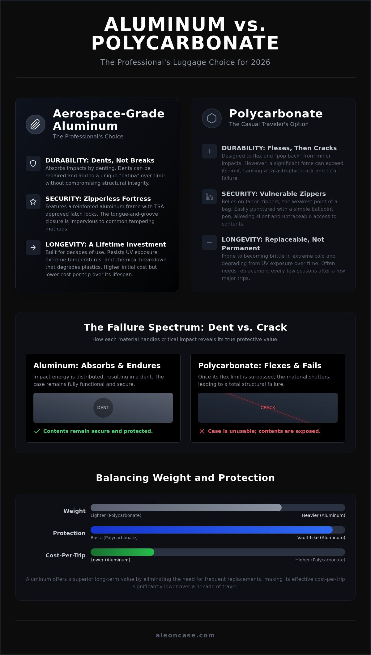 Aluminum vs polycarbonate luggage