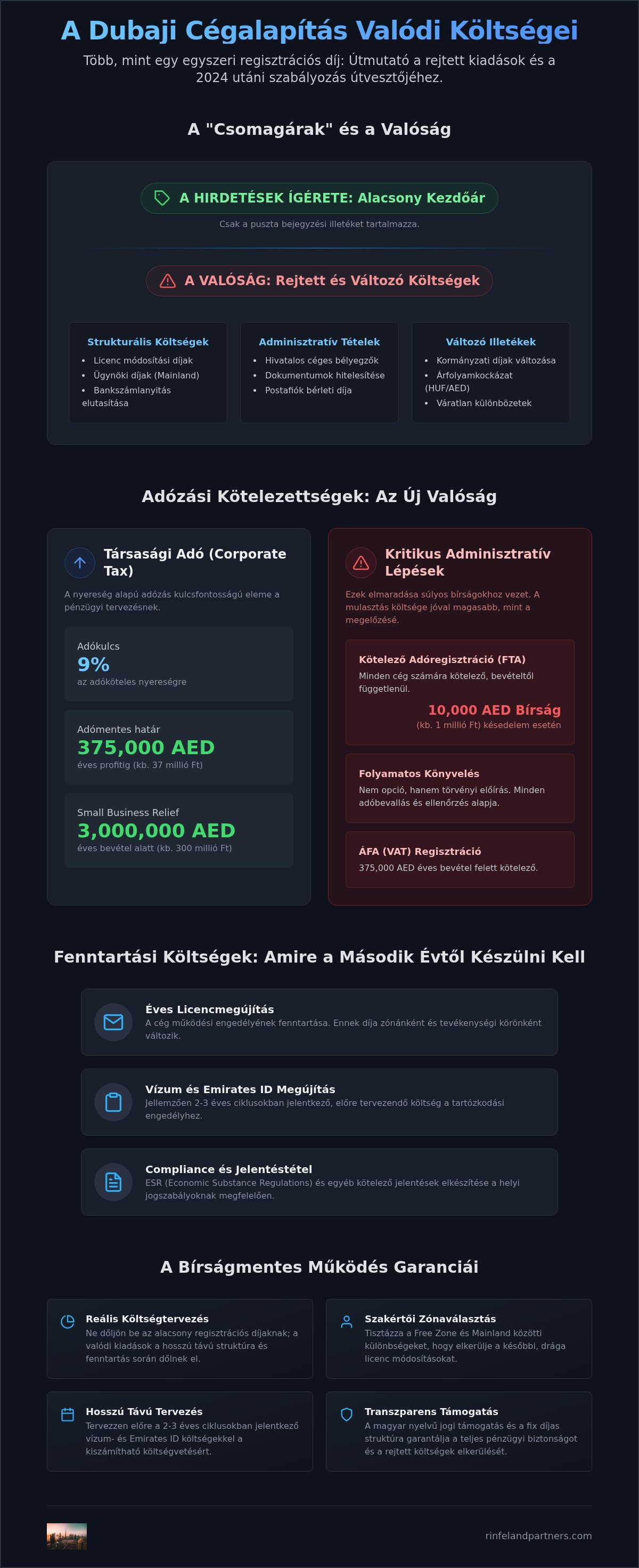 Dubaji cégalapítás rejtett költségei