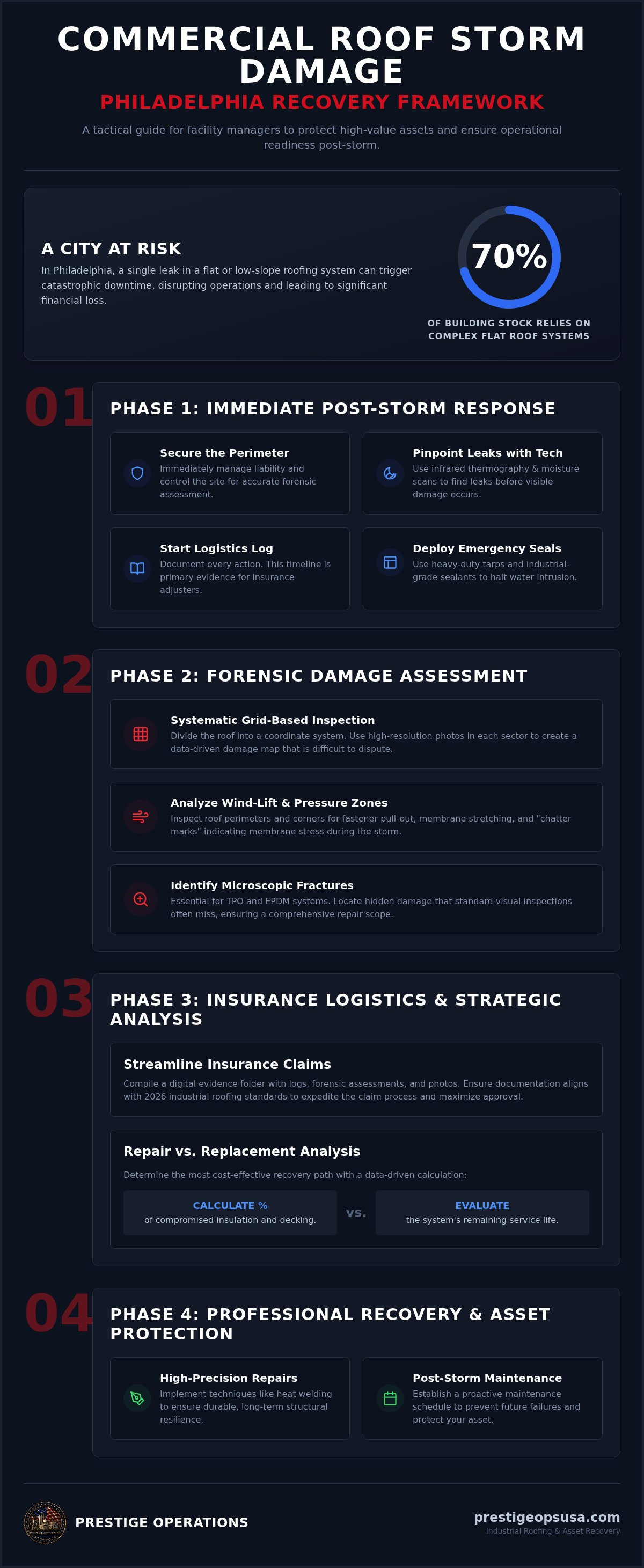 Commercial storm damage roof repair Philadelphia