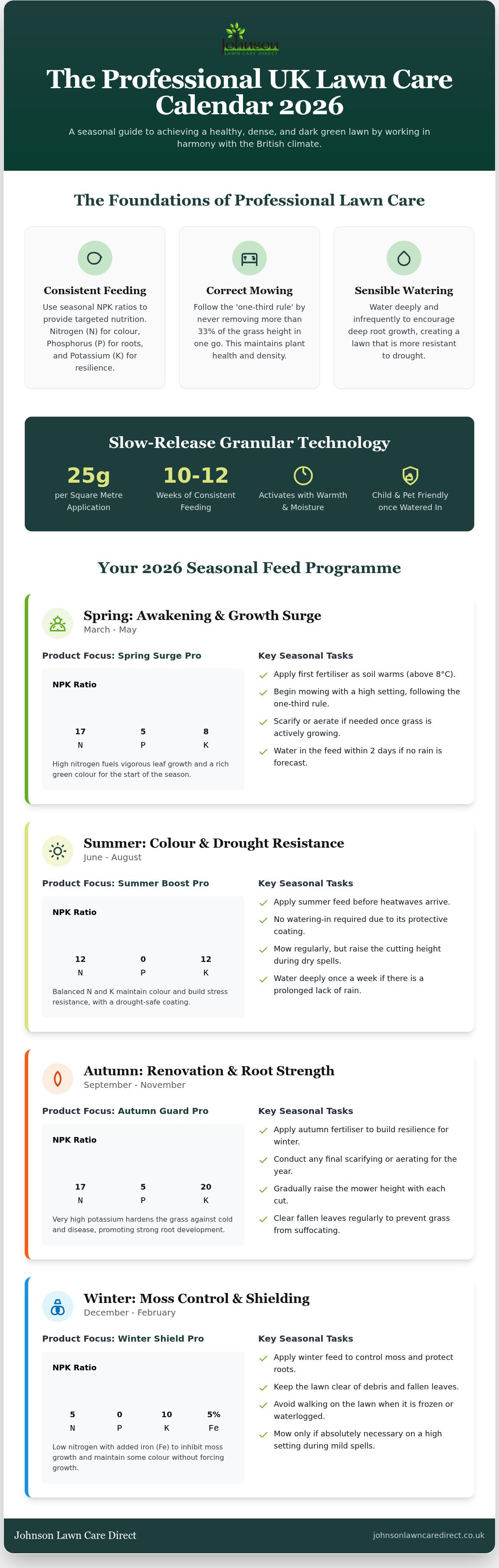 UK lawn care calendar 2026