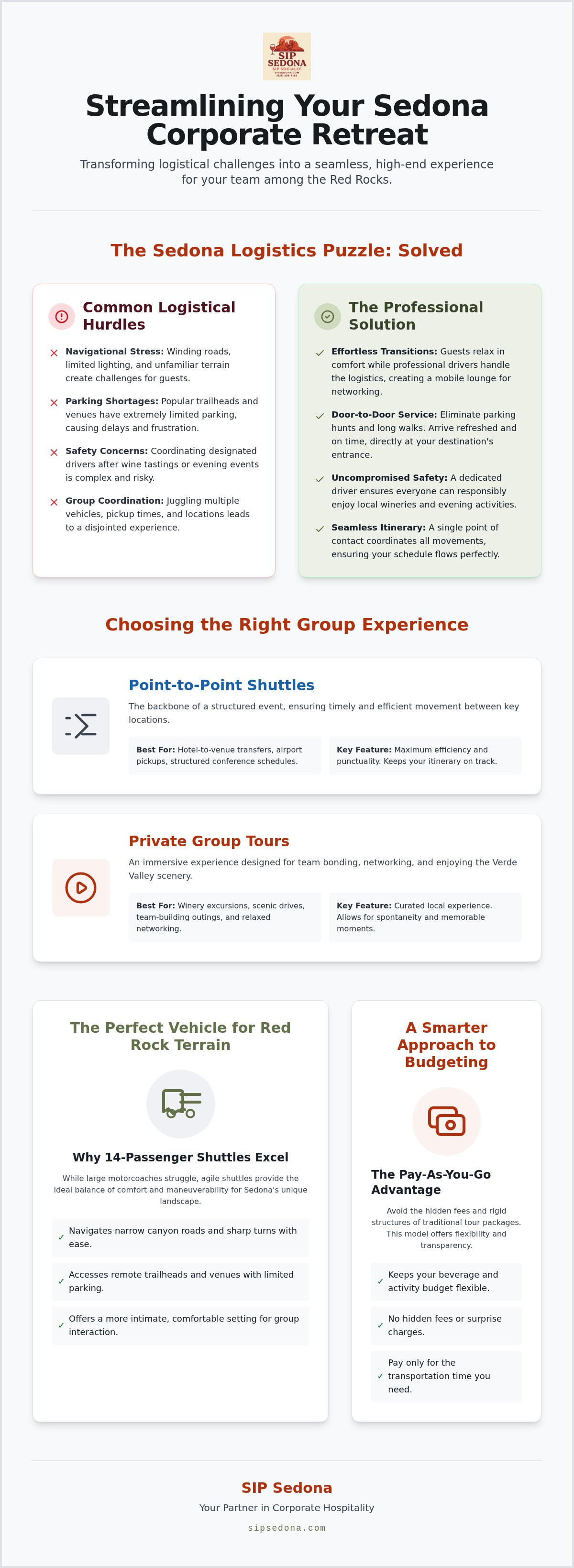 Sedona corporate event transportation