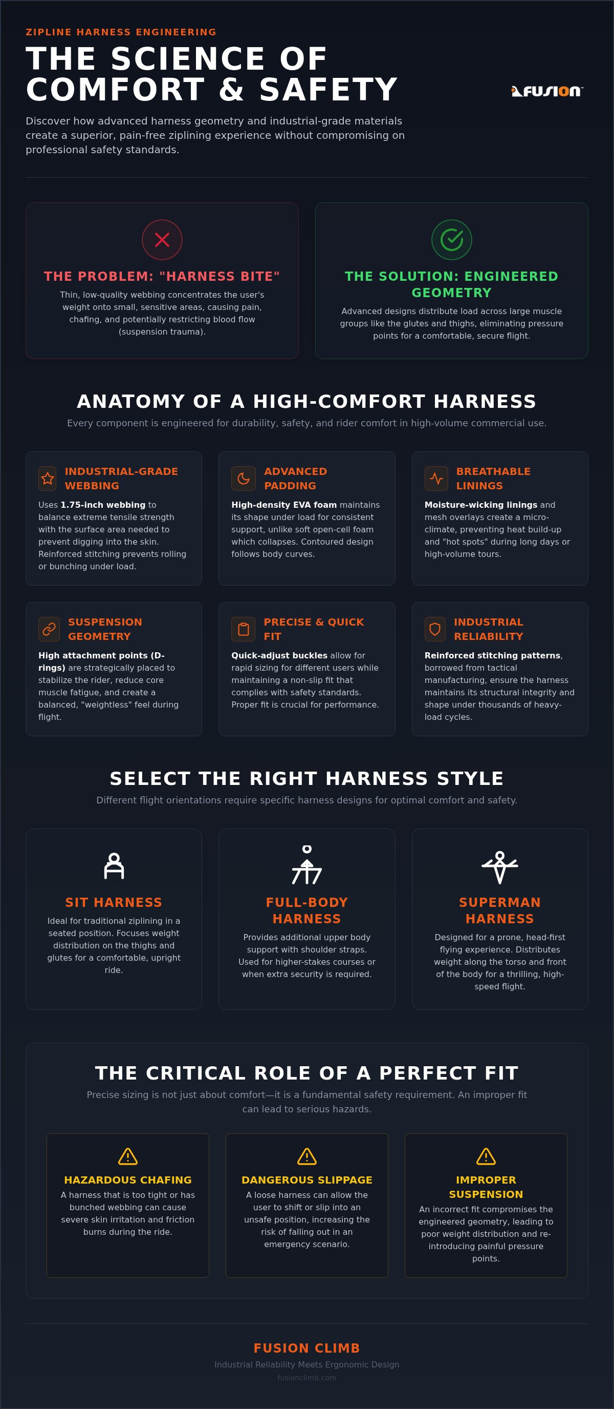 Comfort harnesses for ziplining