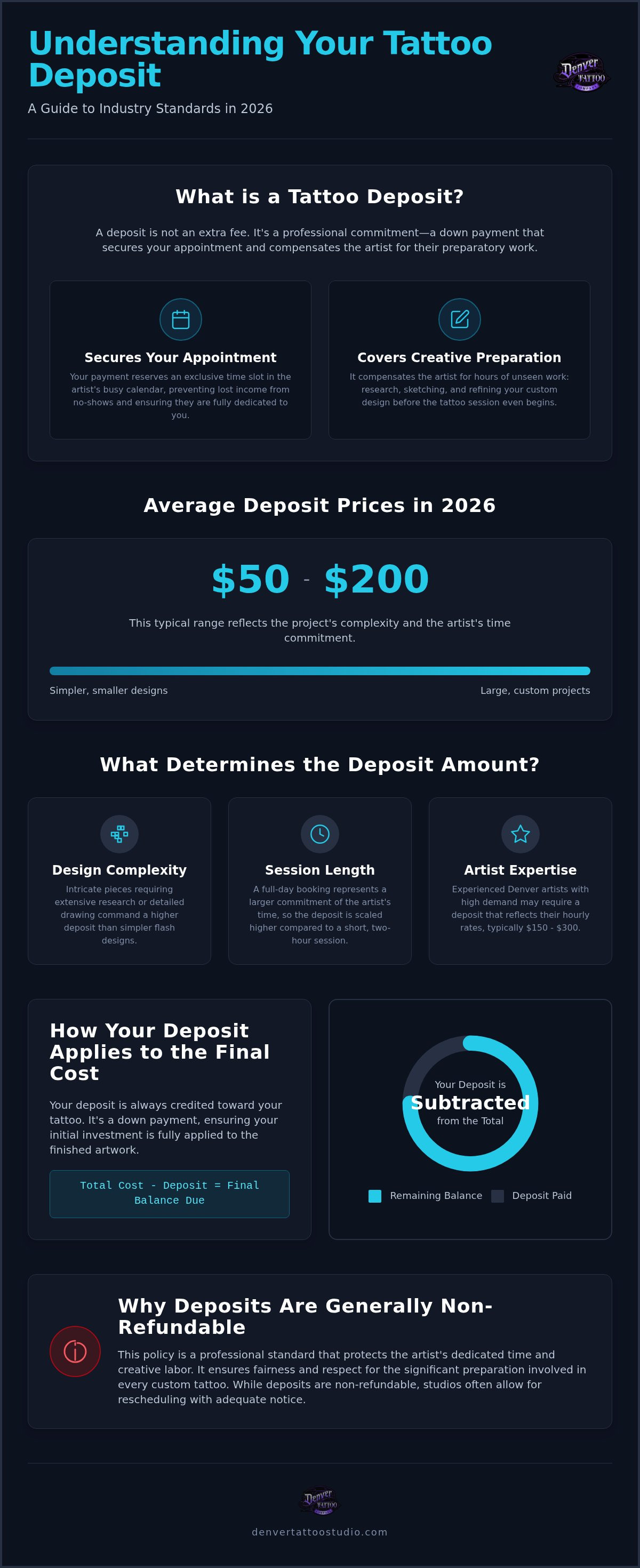 How much is a tattoo deposit