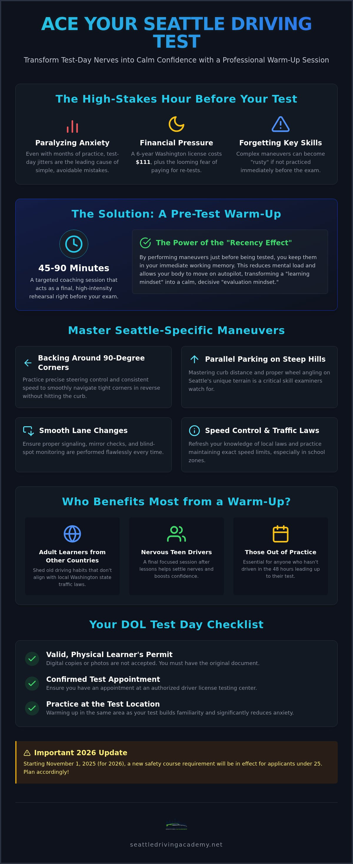 Driving test warm up seattle