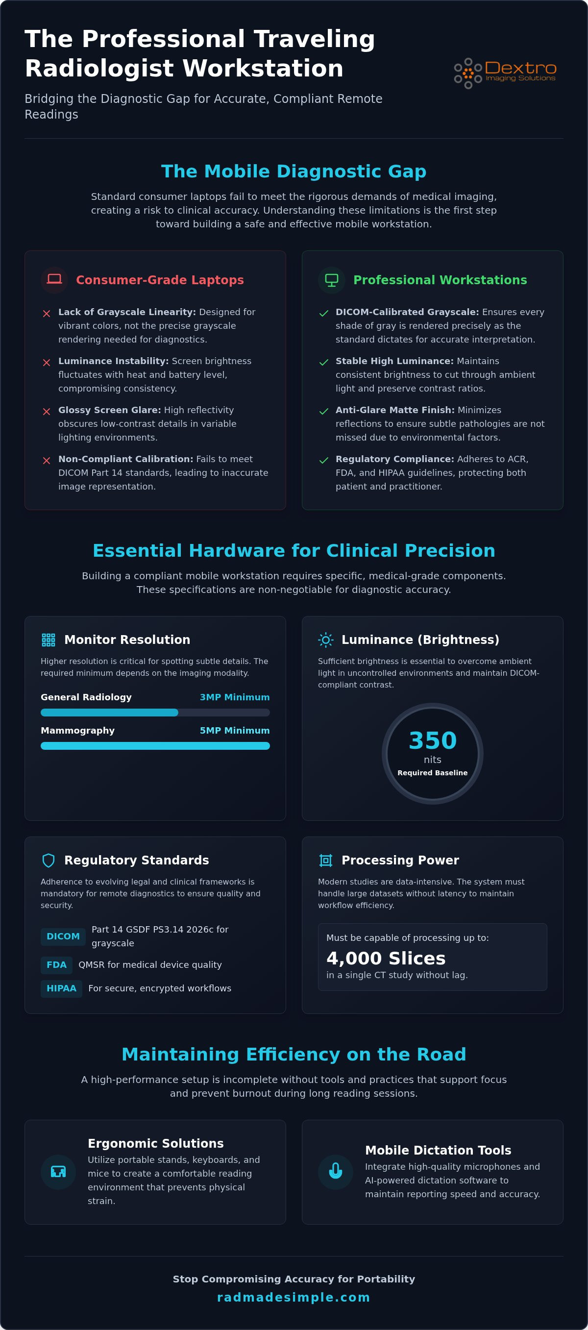 Traveling radiologist workstation setup