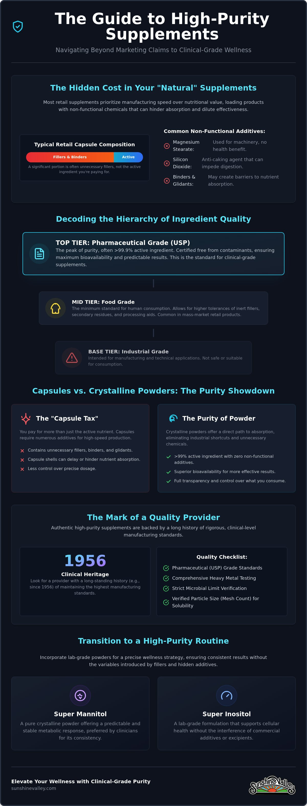 High purity dietary supplements